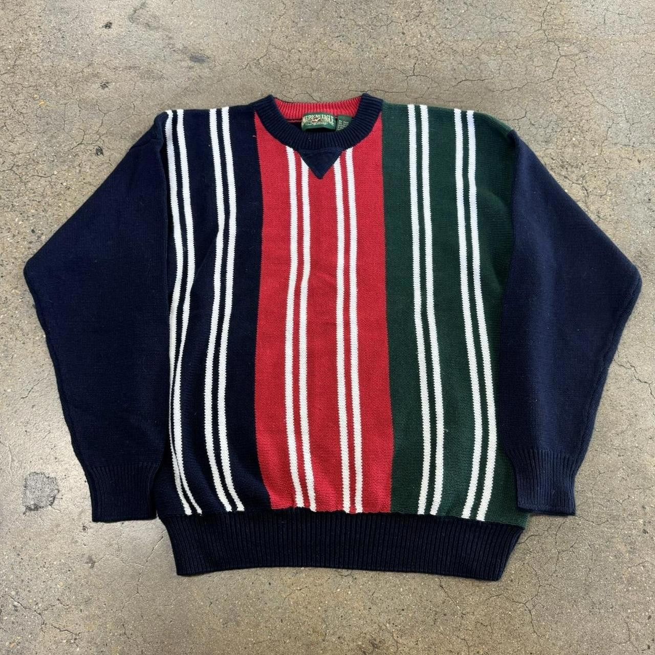 American Eagle Outfitters × Vintage Vintage 90s American Eagle Striped Sweater Size US L / EU 52-54 / 3 - 1 Thumbnail