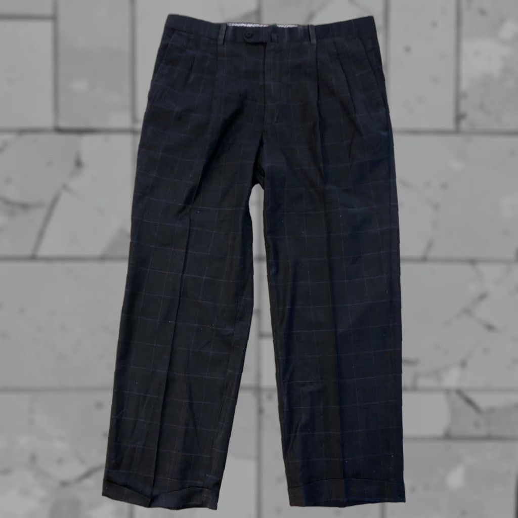 Vintage Antas Mens Dress Pants 100% Wool Black Pinstripe 36 X 28 Black Mens Size US 36 / EU 52 - 1 Thumbnail