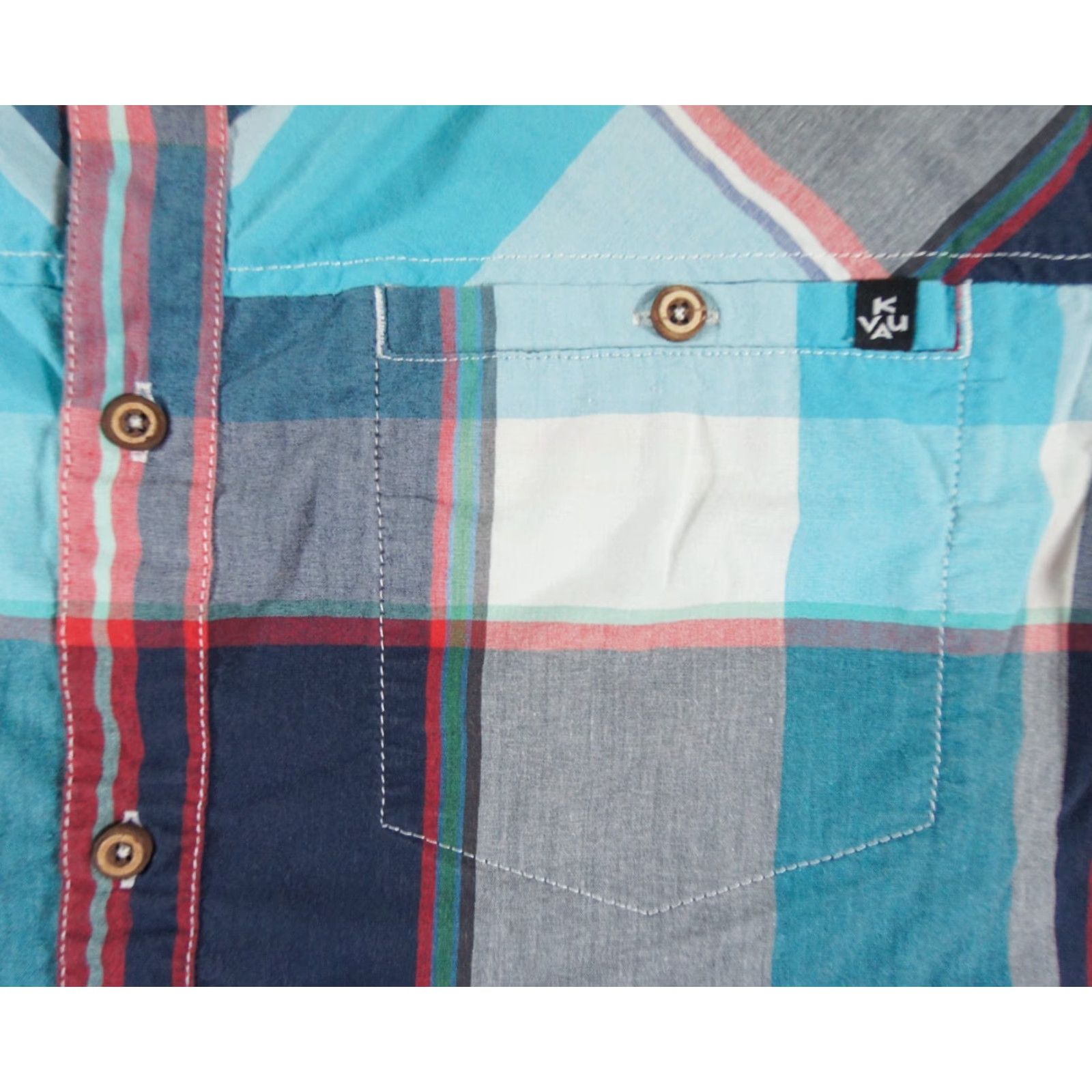 KAVU Kavu Shirt Mens Medium Button Down Short Sleeve Plaid Stretch Outdoors Hike Size US M / EU 48-50 / 2 - 3 Thumbnail