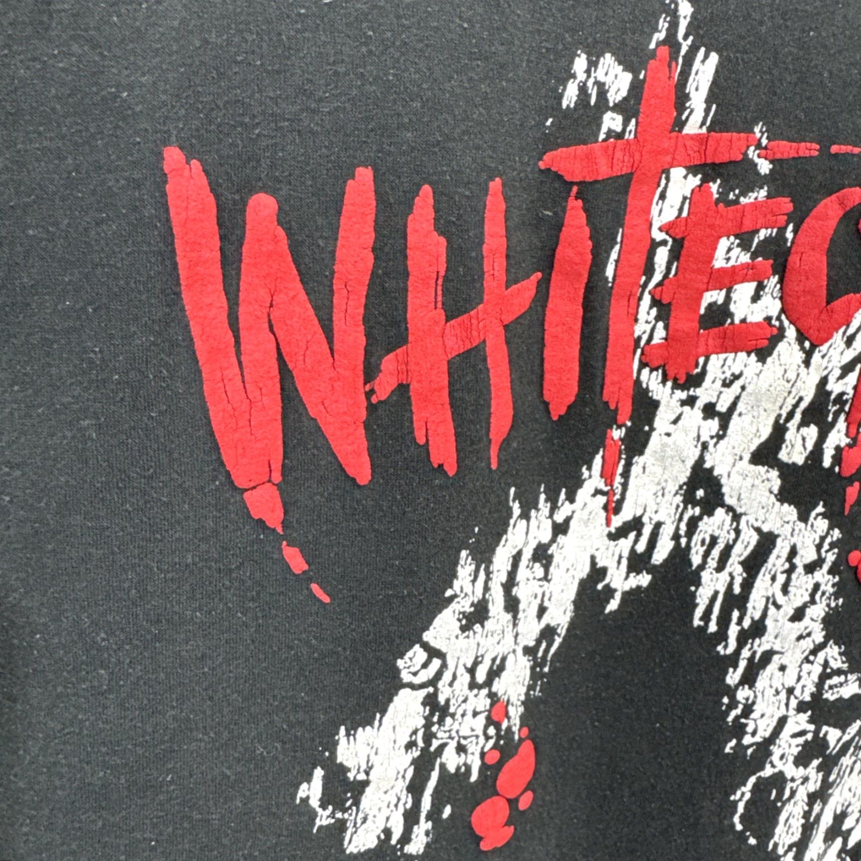 TEE JAYS VINTAGE White Cross T-Shirt Large Black 80s Christian Metal Graphic Print Unisex Adults Size US L / EU 52-54 / 3 - 7 Thumbnail