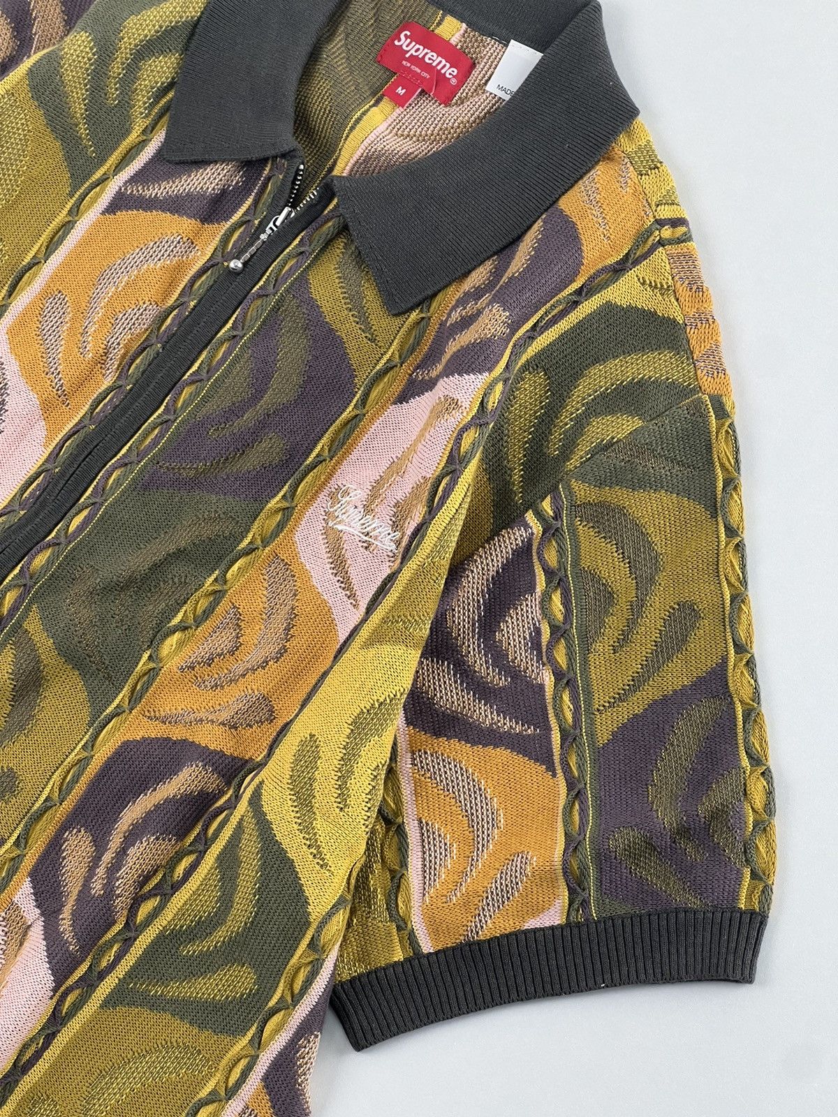 Supreme Abstract textured zip up polo Size US M / EU 48-50 / 2 - 5 Thumbnail