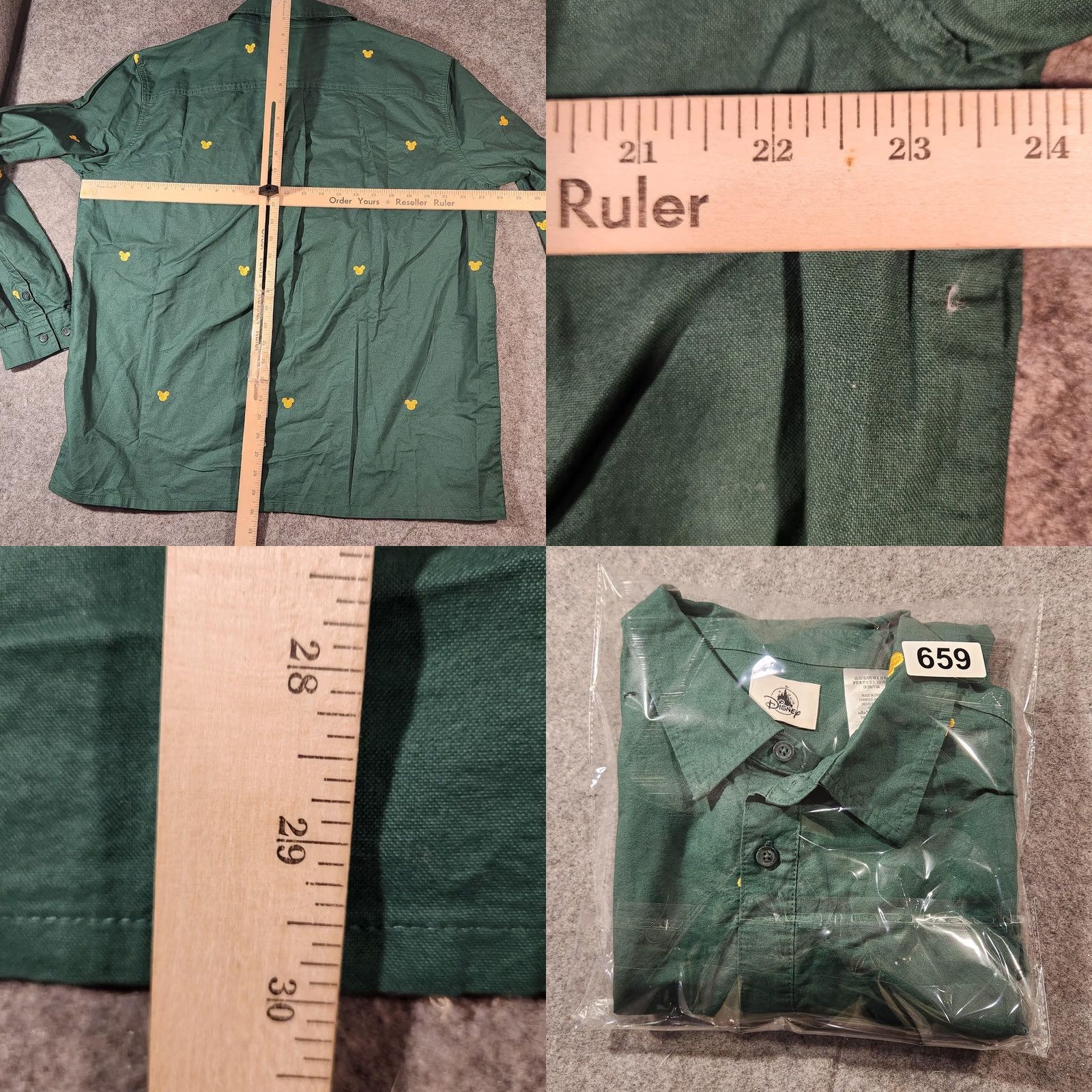 Disney VINTAGE? No. Disney Shirt Mens XL Green Button Front Allover Embroidered Mickey Mouse Print Size US XL / EU 56 / 4 - 9 Thumbnail