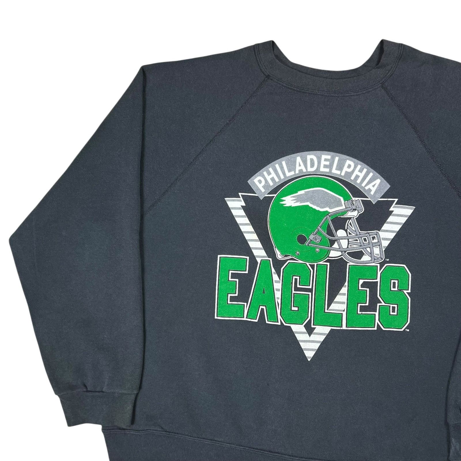 NFL × Tultex × Vintage 90s Tultex Philadelphia Eagles Kelly green faded crewneck Size US XXL / EU 58 / 5 - 4 Thumbnail