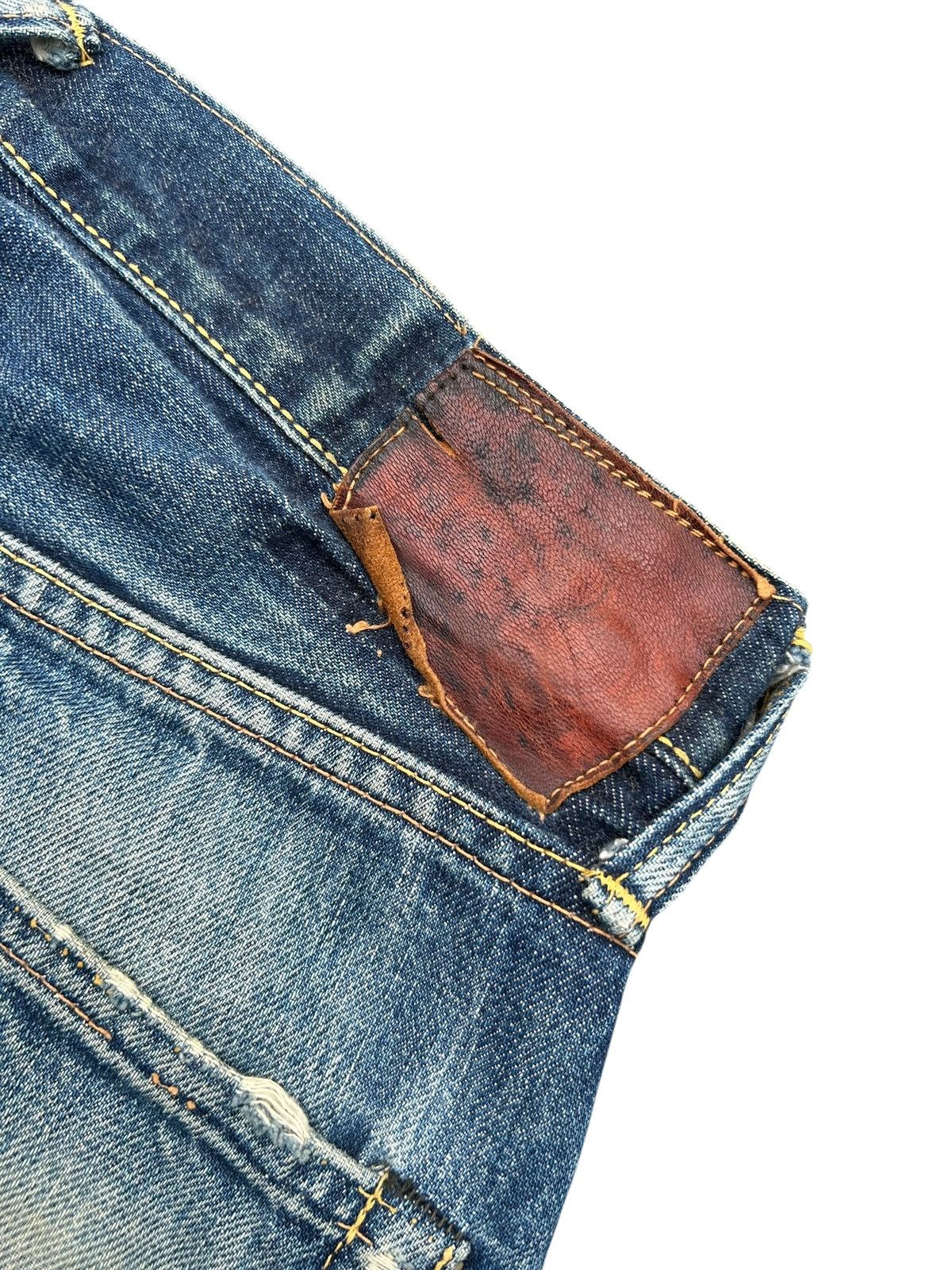 Kapital Thrashed Vintage Evisu Selvedge Japanese Brand Denim Jeans 🎌 Size US 30 / EU 46 - 13 Thumbnail