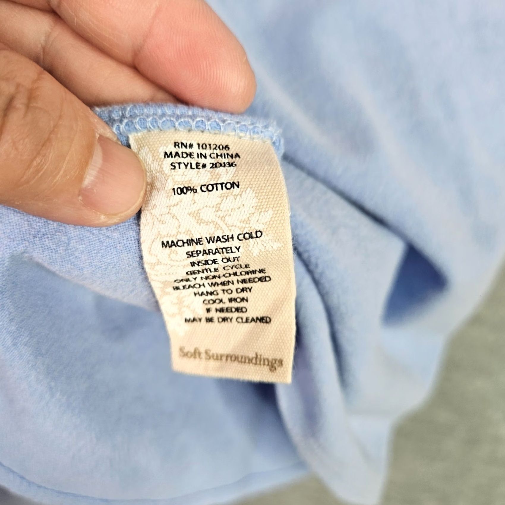 Soft Surroundings Soft Surroundings Women's V-neck Cedella Light Blue 3/4 Sleeve Top Size M New Size M / US 6-8 / IT 42-44 - 5 Thumbnail