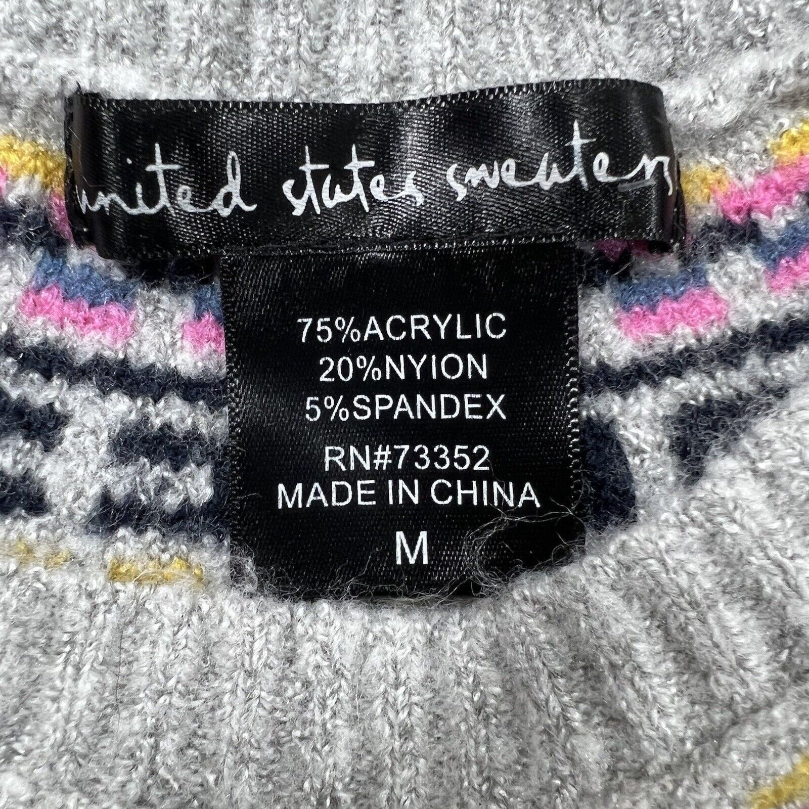 Other United States Sweater Pullover Gray Colorful Sweater Size M / US 6-8 / IT 42-44 - 3 Thumbnail