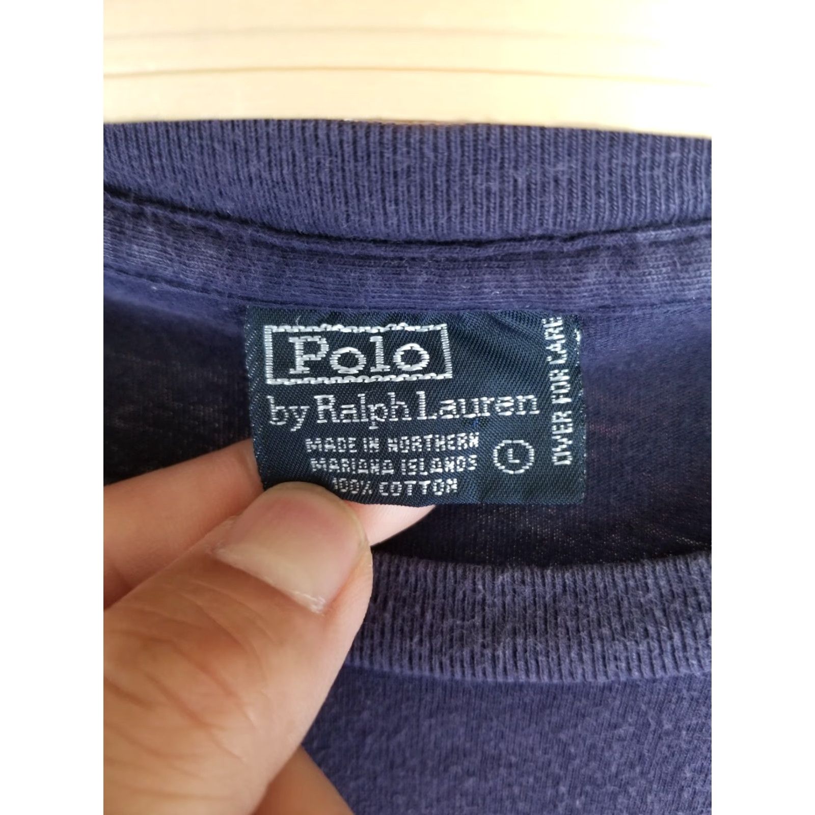 Ralph Lauren VINTAGE 90's RALPH LAUREN POLO T-SHIRT ONE POCKET COTTON BLUE SZ LARGE MEN Shirt Size US L / EU 52-54 / 3 - 2 Thumbnail