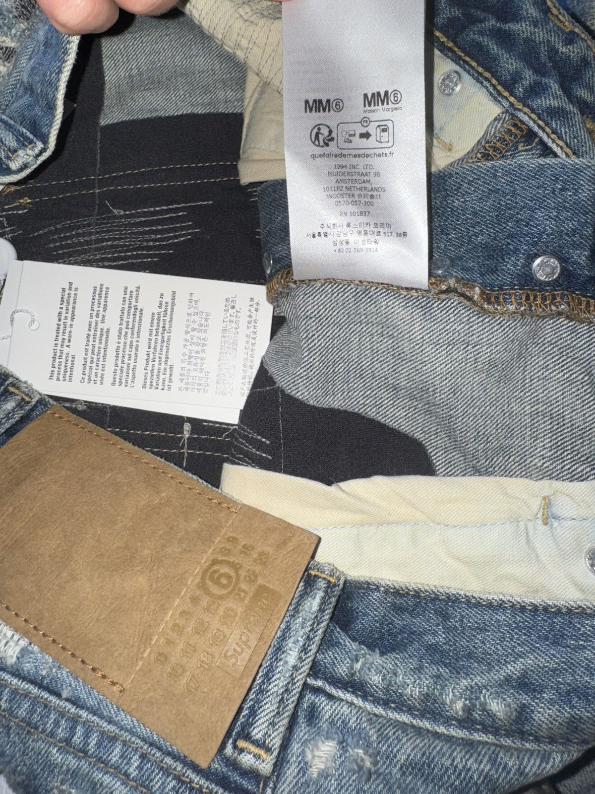 Maison Margiela × Supreme Supreme x MM6 Maison Margiela Distressed Loose Fit jean Size US 30 / EU 46 - 17 Thumbnail