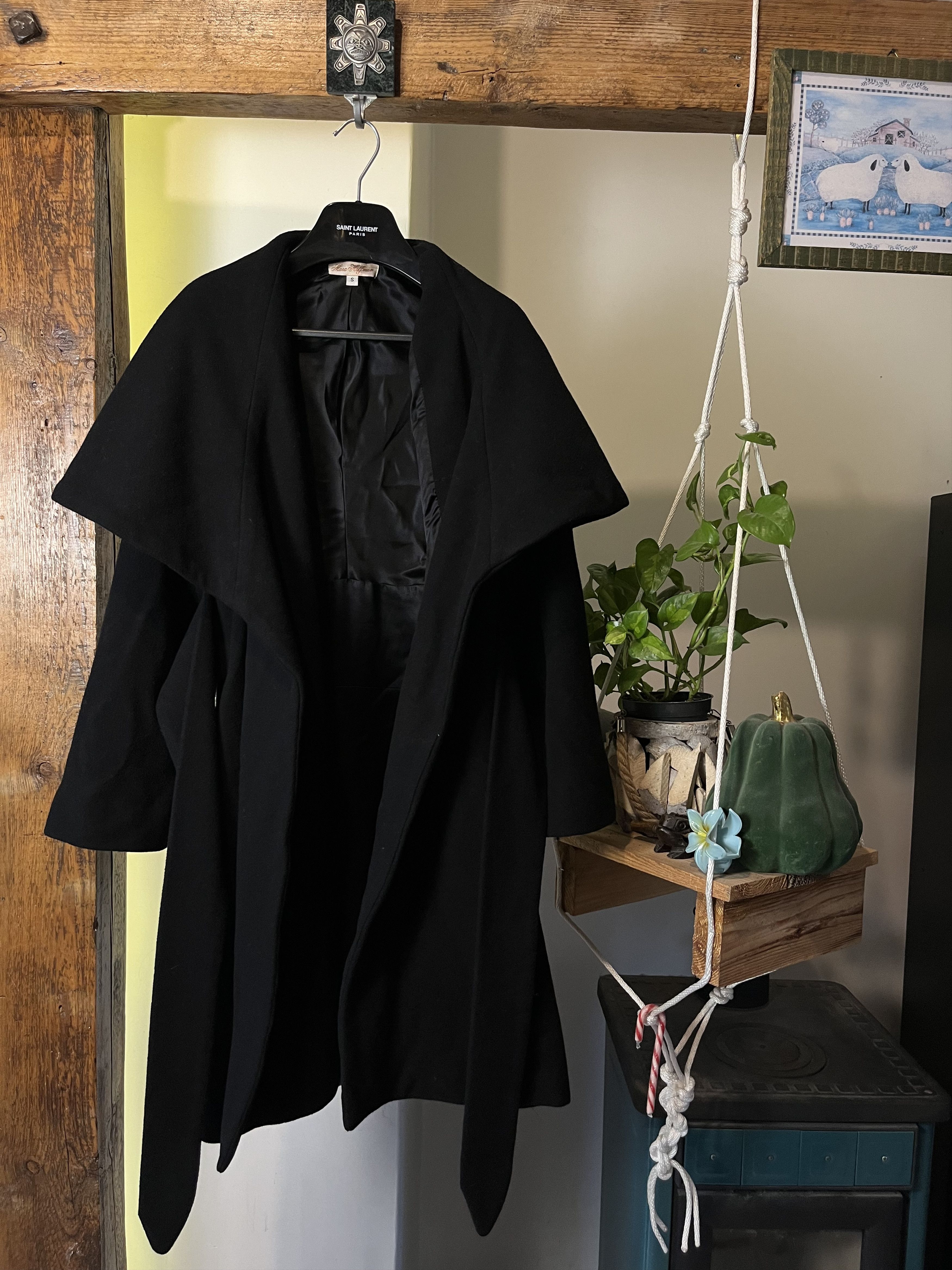 Designer Vintage Mara Hoffman Avant Garde Wool Silk Coat Size S / US 4 / IT 40 - 2 Thumbnail