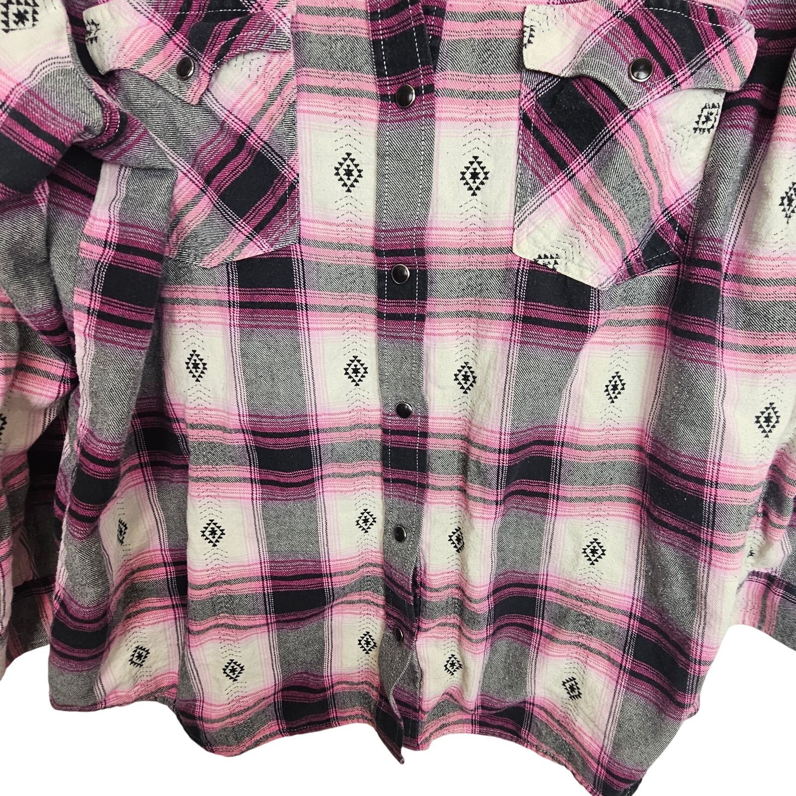 Wrangler Wrangler Retro Womens Plaid Western Flannel Shirt Sz XXL Size XXL / US 16-18 / IT 52-54 - 3 Thumbnail