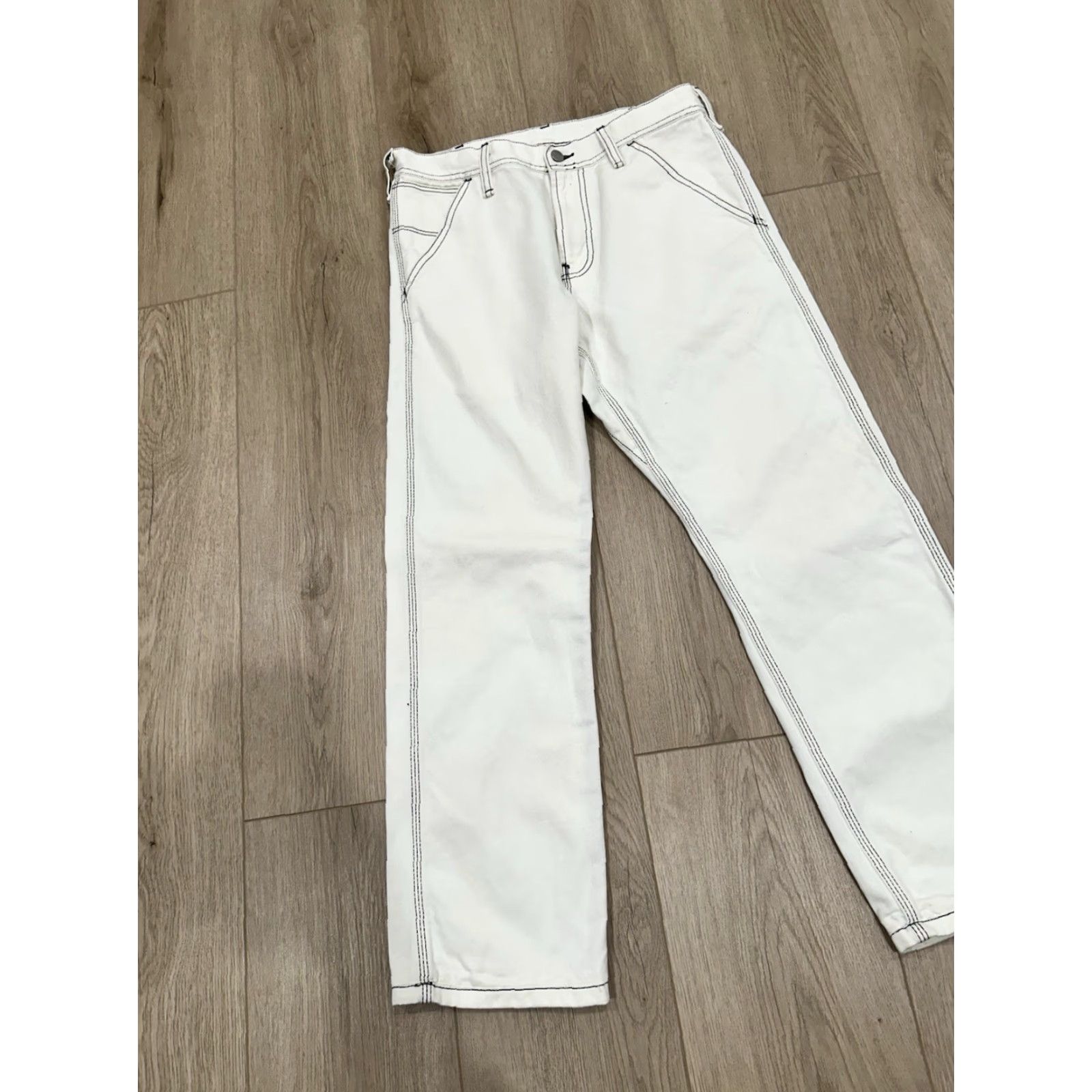 Carhartt VINTAGE Carhartt Wip Canvas Logo Trouser Pants 30x26 Carpenter Workwear 5-Pocket Mens White Size US 30 / EU 46 - 3 Thumbnail