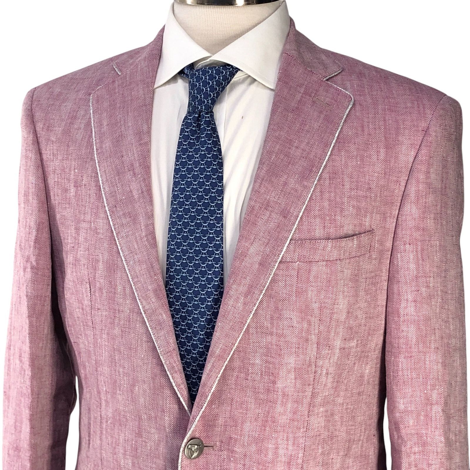 Tallia Tallia Size 38R Blazer Jacket Lavender Linen Kentucky Derby Size 38R - 2 Thumbnail