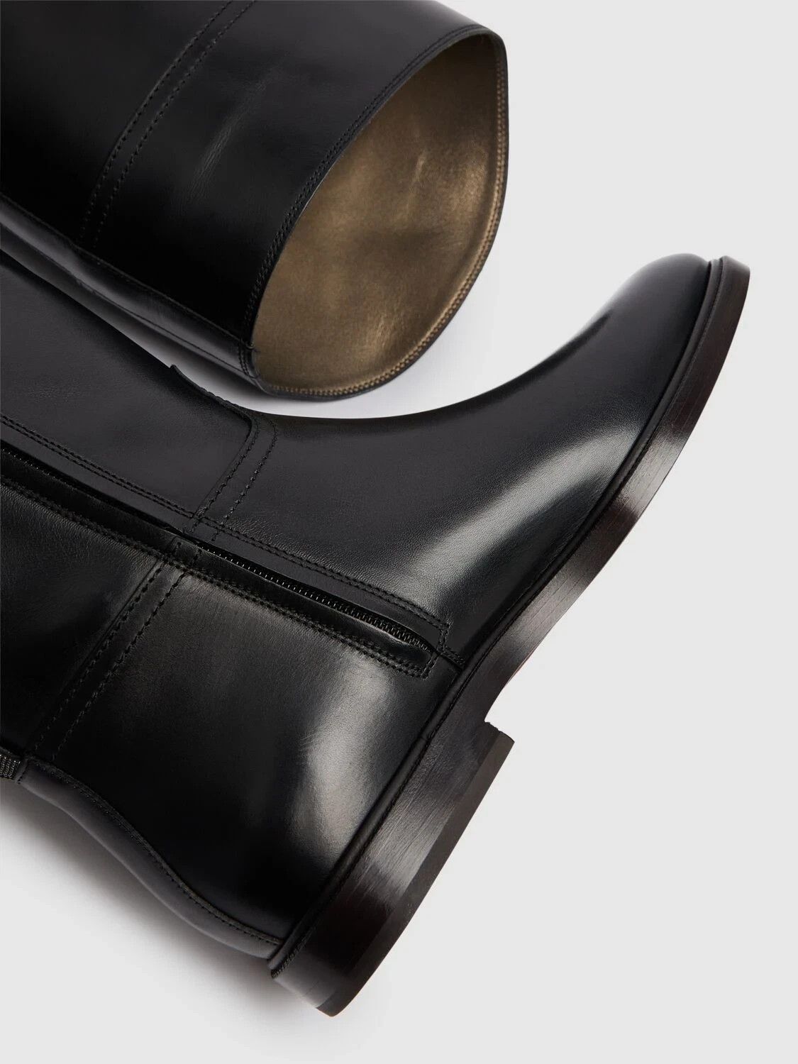 Brunello Cucinelli BRUNELLO CUCINELLI New Authentic Black Leather Tall Boots Size US 9 / IT 39 - 4 Thumbnail