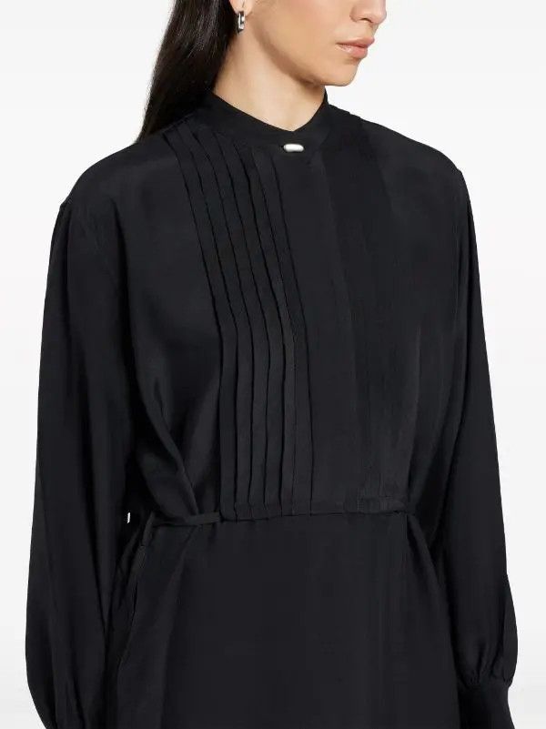 Jil Sander Jil Sander pleated detail viscose black dress Size XS / US 0-2 / IT 36-38 - 1 Thumbnail