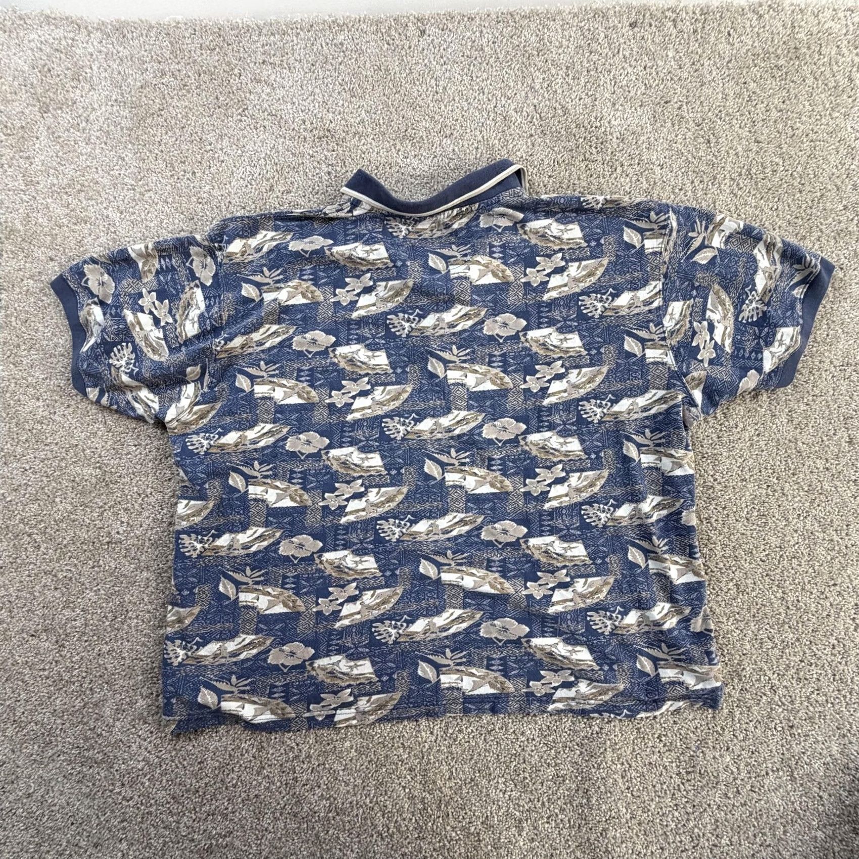 Vintage VINTAGE Northwest Territory Polo Shirt Mens 4XL Blue Hawaiian Floral Knit Big Man Casual Size US XXL / EU 58 / 5 - 5 Thumbnail
