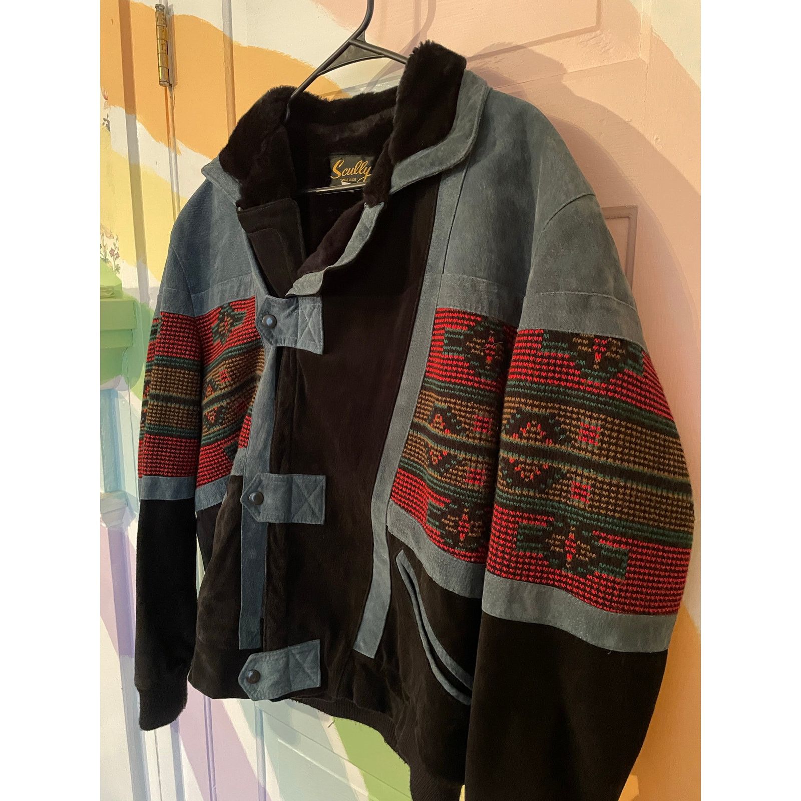 Scully Vintage Scully Southwestern Bomber Jacket L Suede Faux Fur Size US L / EU 52-54 / 3 - 3 Thumbnail