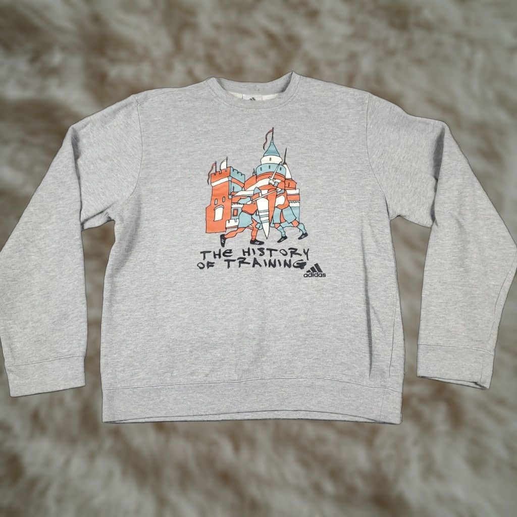 Adidas Adidas Mens Gray Training Pullover Sweatshirt Sweater Medium Size US M / EU 48-50 / 2 - 1 Thumbnail