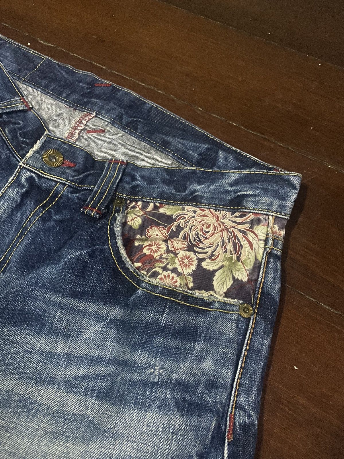 Eternal × Japanese Brand Vintage 90s🔥ETERNAL🔥Distressed Sukajan Hybrid Jeans B1 Size US 34 / EU 50 - 8 Thumbnail