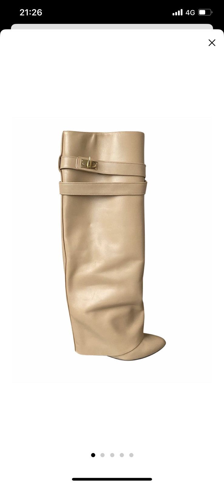 Givenchy Camel Calf Leather Shark Lock Tall Boots Size US 9 / IT 39 - 2 Thumbnail