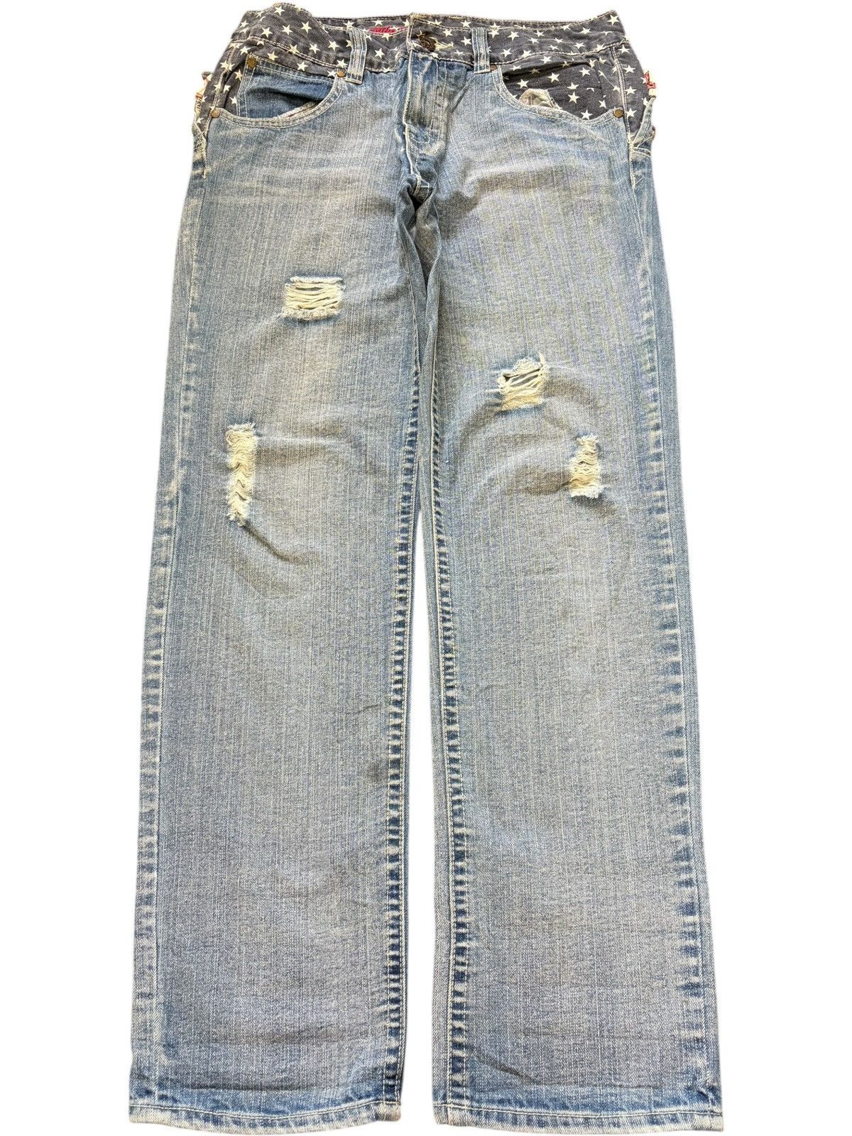 Ksubi Vintage Japanese Brand Double Waist Distress Jeans Size 31" - 1 Thumbnail