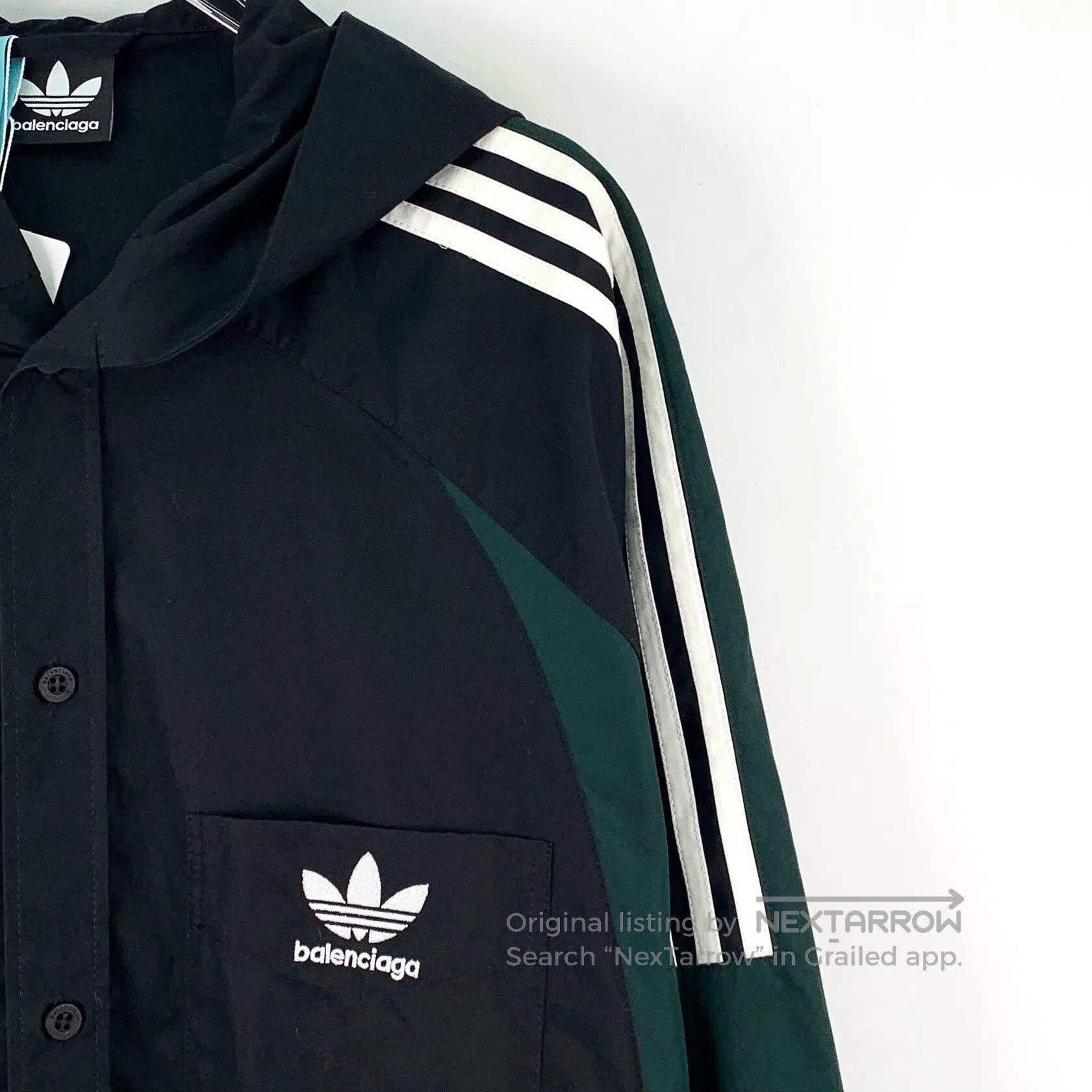 Balenciaga Balenciaga Color-blocked side stripe logo cotton hooded si Size US L / EU 52-54 / 3 - 3 Thumbnail