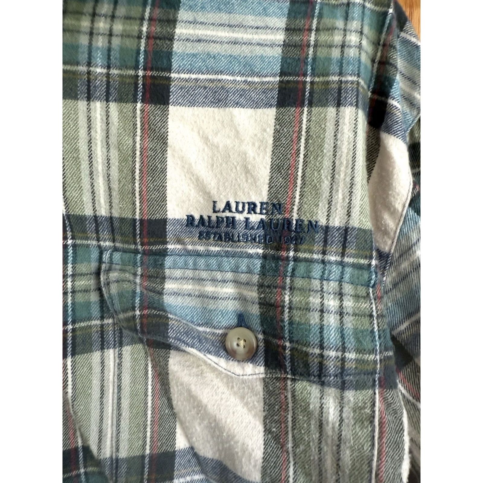 Ralph Lauren Lauren Ralph Lauren Womens S Cotton Flannel 1/2 Zip Plaid Preppy Casual Shirt Size S / US 4 / IT 40 - 2 Thumbnail