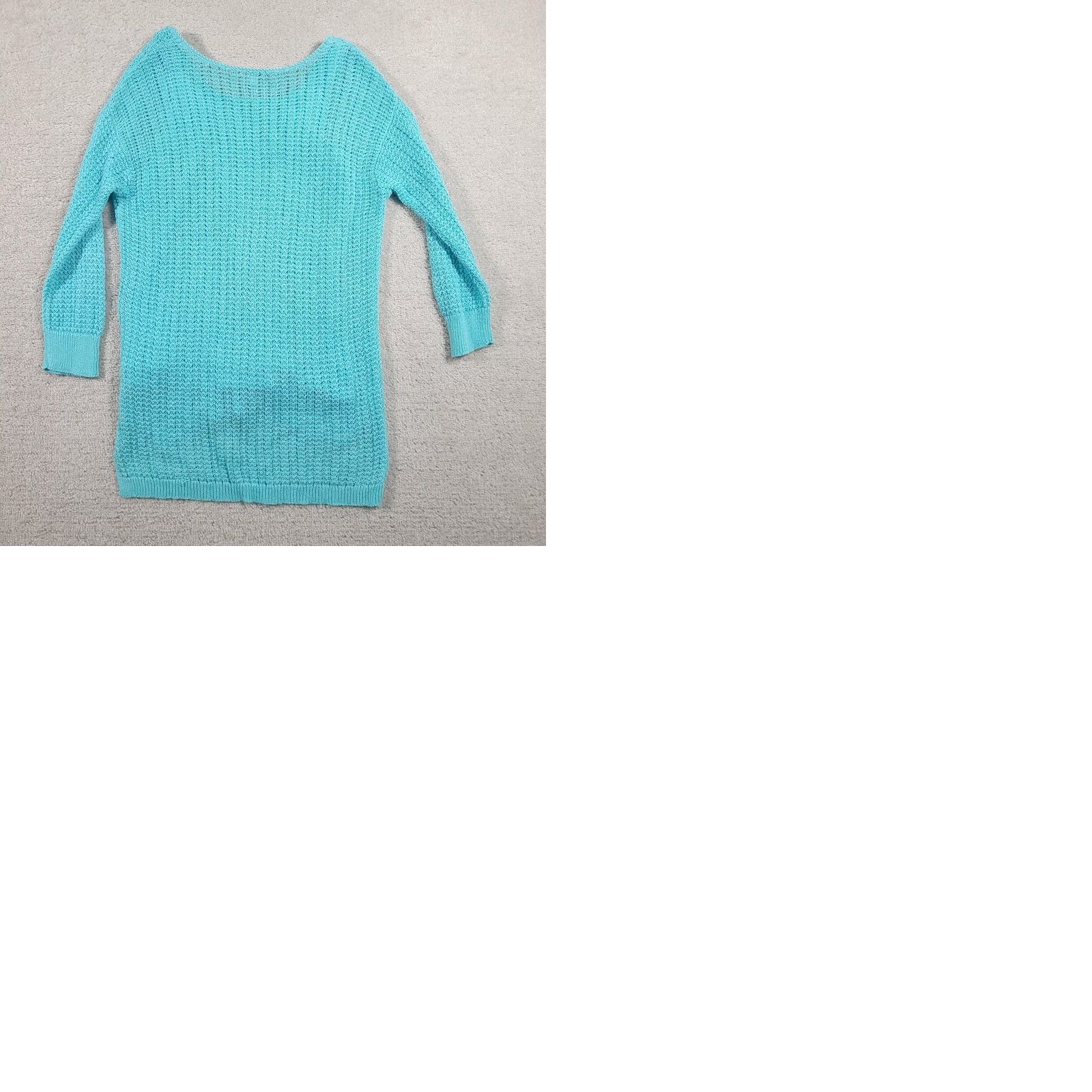 J. Jill J. Jill Sweater Womens Small Blue Crochet Knit Pullover Tank Layered Tunic Top V-Neck 3/4 Sleeve Lightweight All Seasons Size S / US 4 / IT 40 - 10 Thumbnail