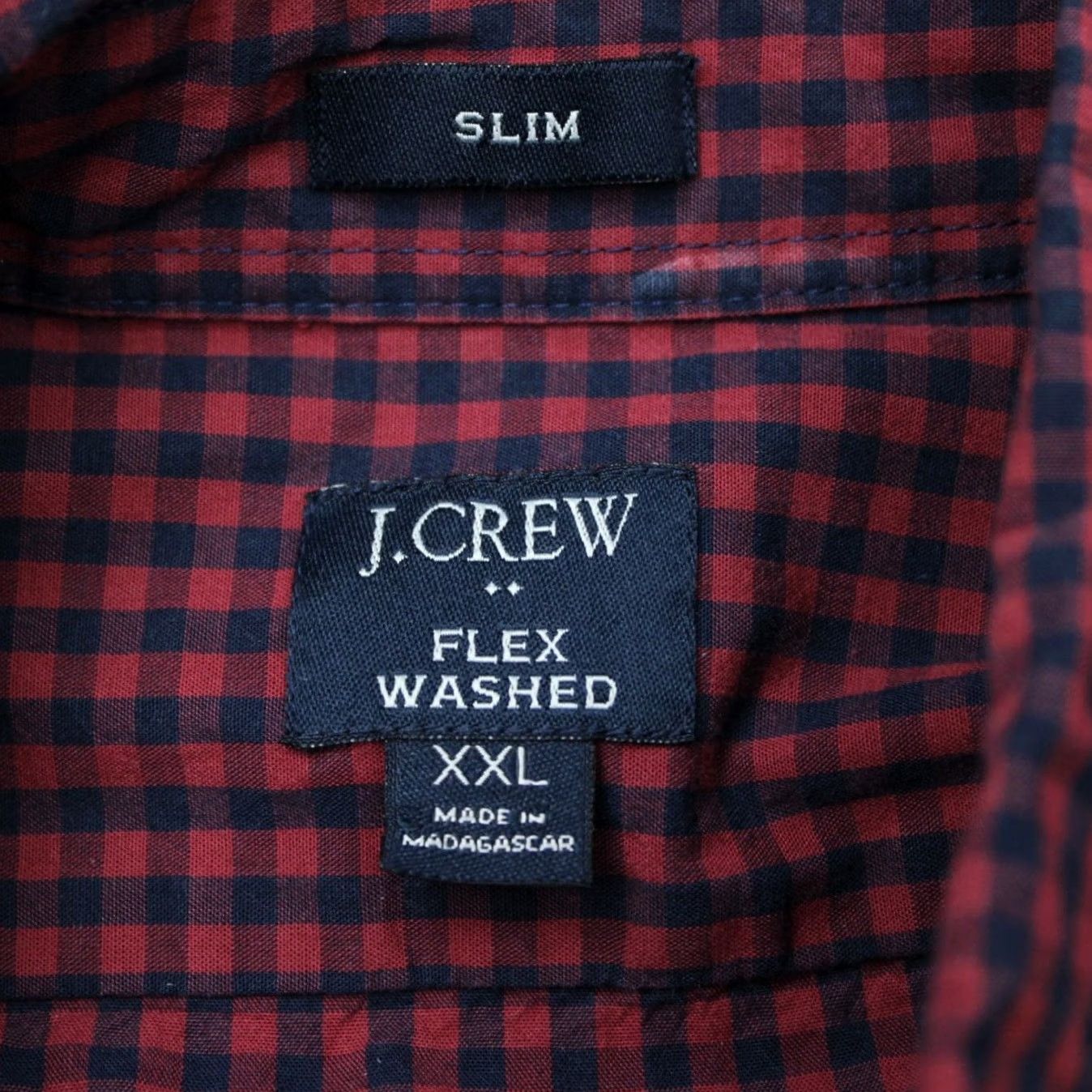 J.Crew J.CREW Shirt Men 2XL XXL Blue/Red Plaid Slim Fit Button-Up Long Sleeve Cotton Washed Flex - Womens/Mens Size US XXL / EU 58 / 5 - 6 Thumbnail