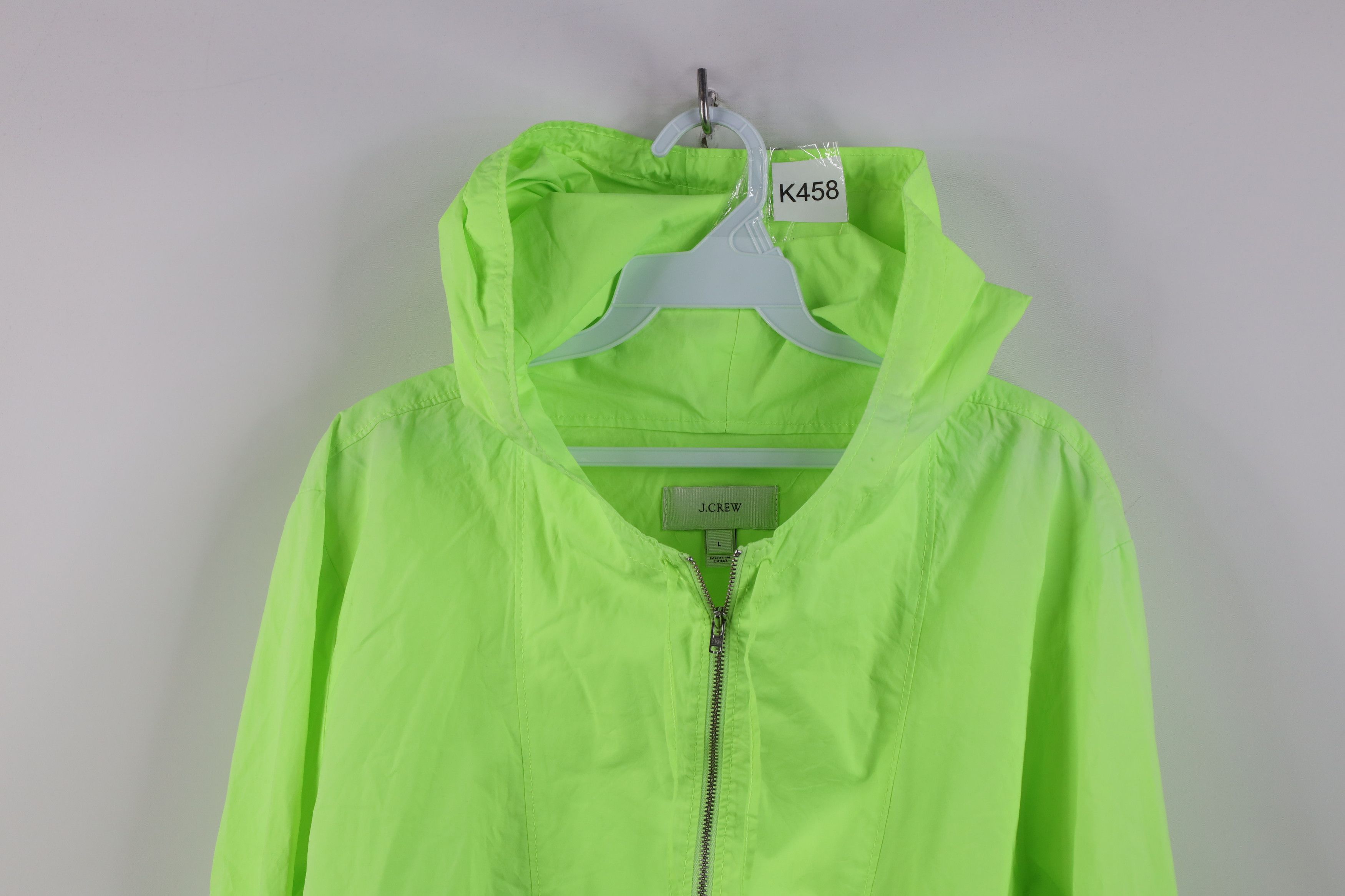 J.Crew Vintage Y2K J Crew Half Zip Hooded Anorak Jacket Lime Green Size L / US 10 / IT 46 - 2 Thumbnail