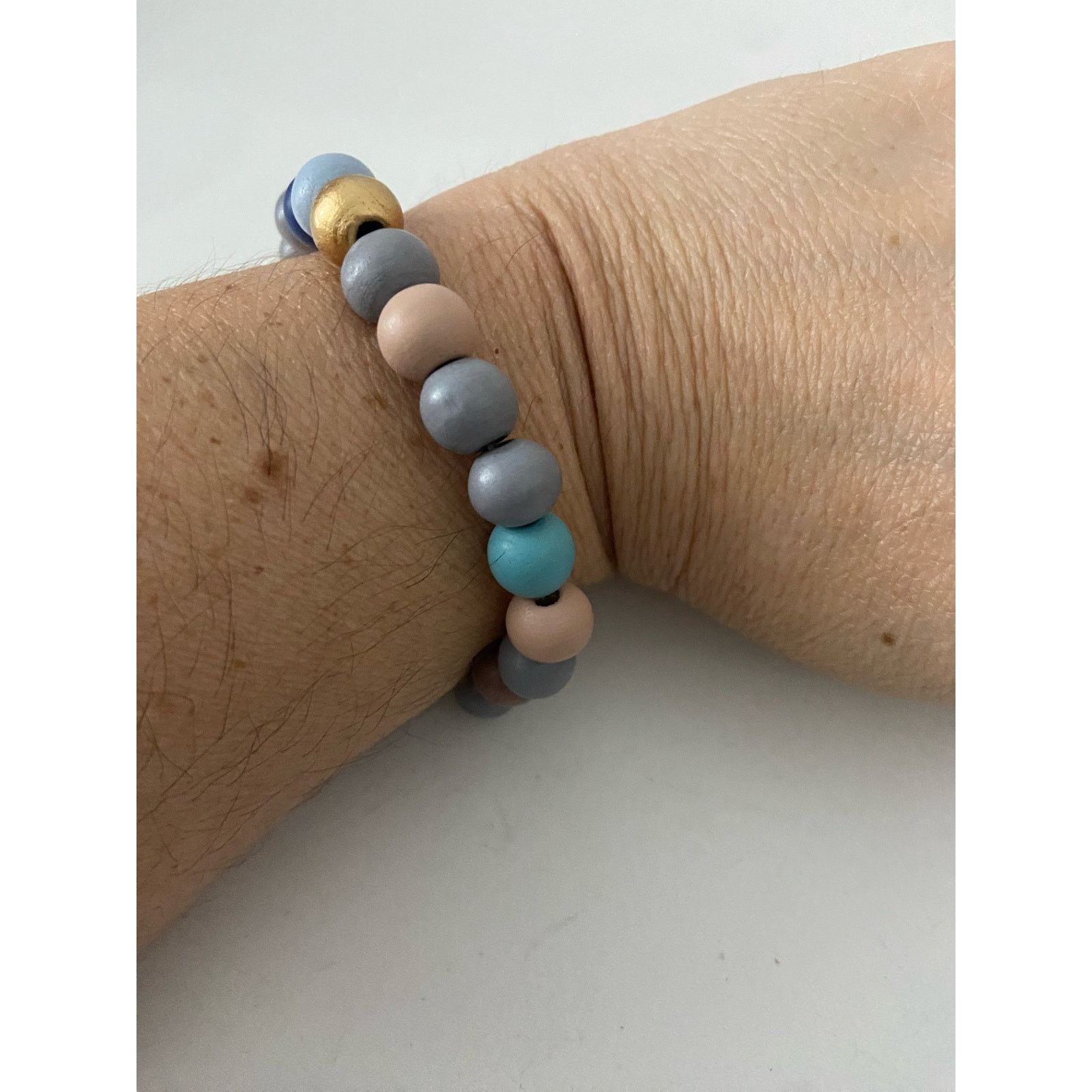 Handmade Colorful wood bead bracelet Size ONE SIZE - 1 Thumbnail