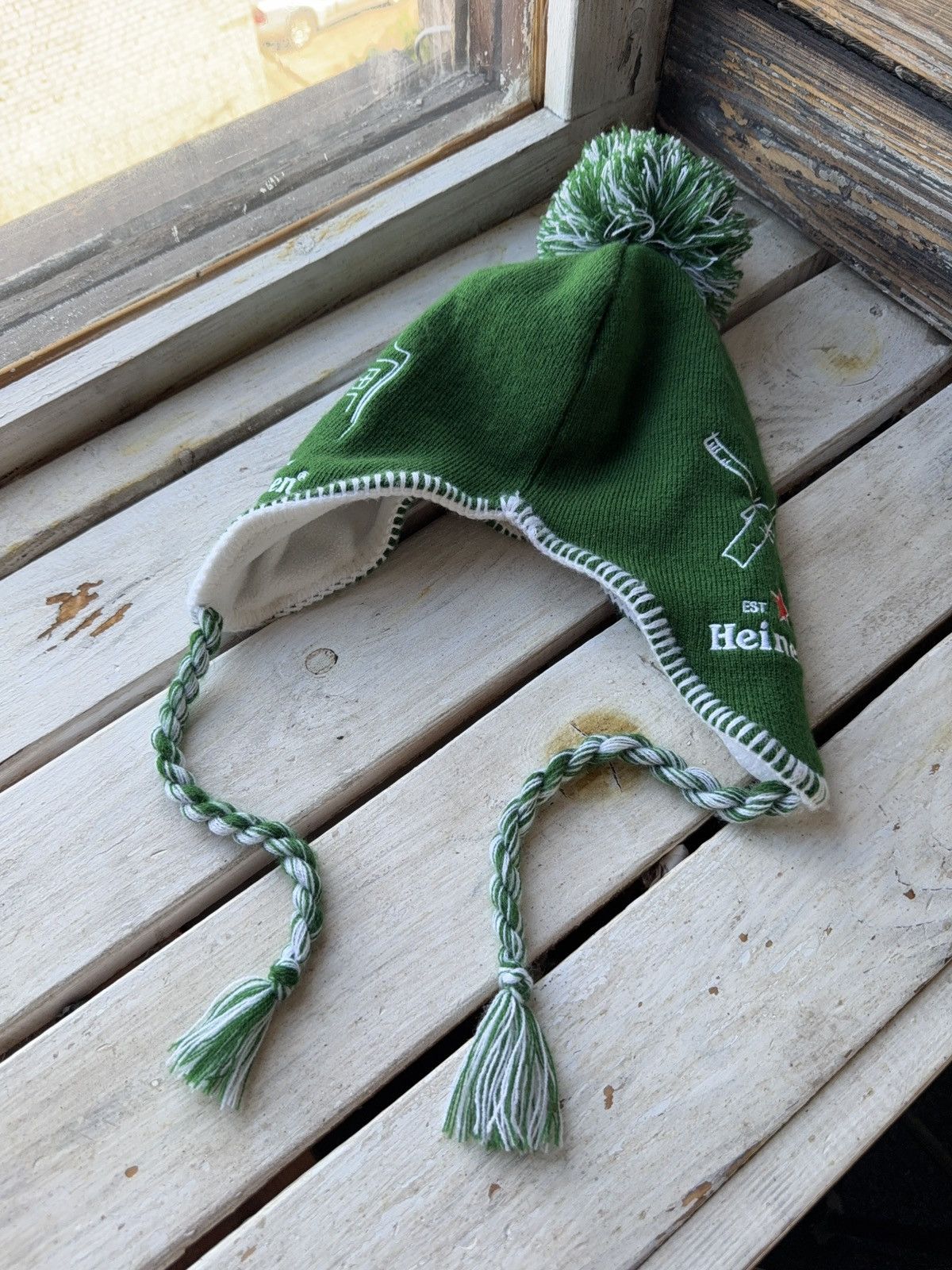 Vintage Vintage 90s Heineken US Trapper hat Green Beer Y2K Retro Size ONE SIZE - 7 Thumbnail
