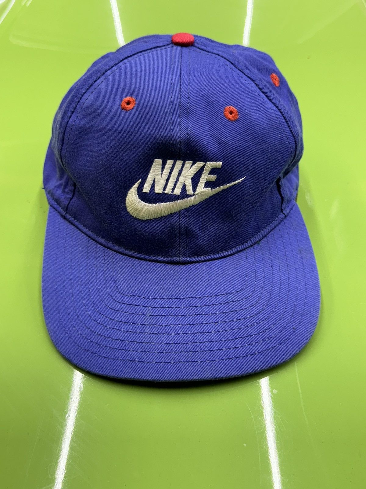 Nike × Vintage Vintage 90s Nike Swoosh SnapBack Hat Taiwan OG Size ONE SIZE - 4 Thumbnail