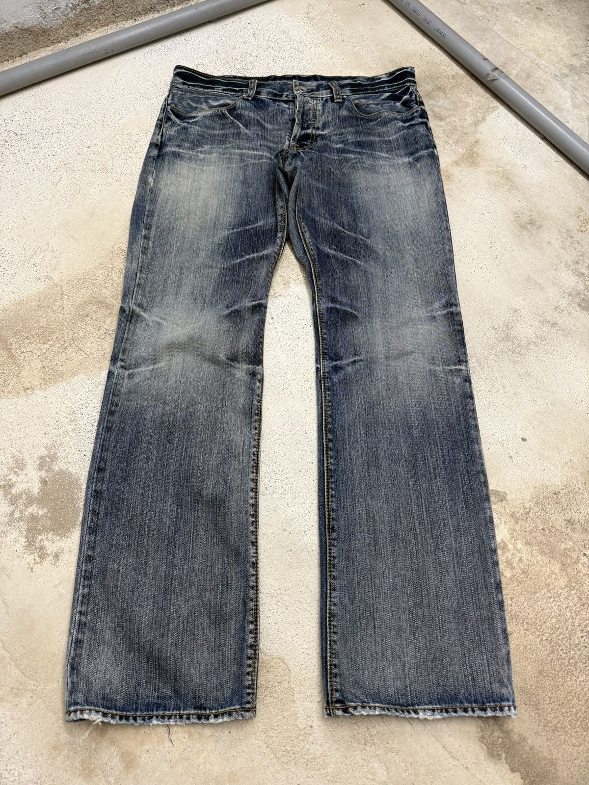 Boycott Boycott Lightning Wash Whisker Distressed Denim Pant Size US 34 / EU 50 - 1 Thumbnail