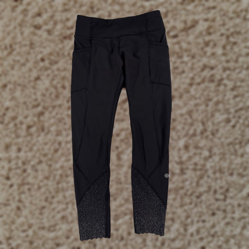Lululemon Lululemon Pants Women 6 Black Tight II Luxtreme Cropped 25" Inseam Pockets Straight Leg Dance Yoga Read Size 28" / US 6 / IT 42 - 1 Thumbnail