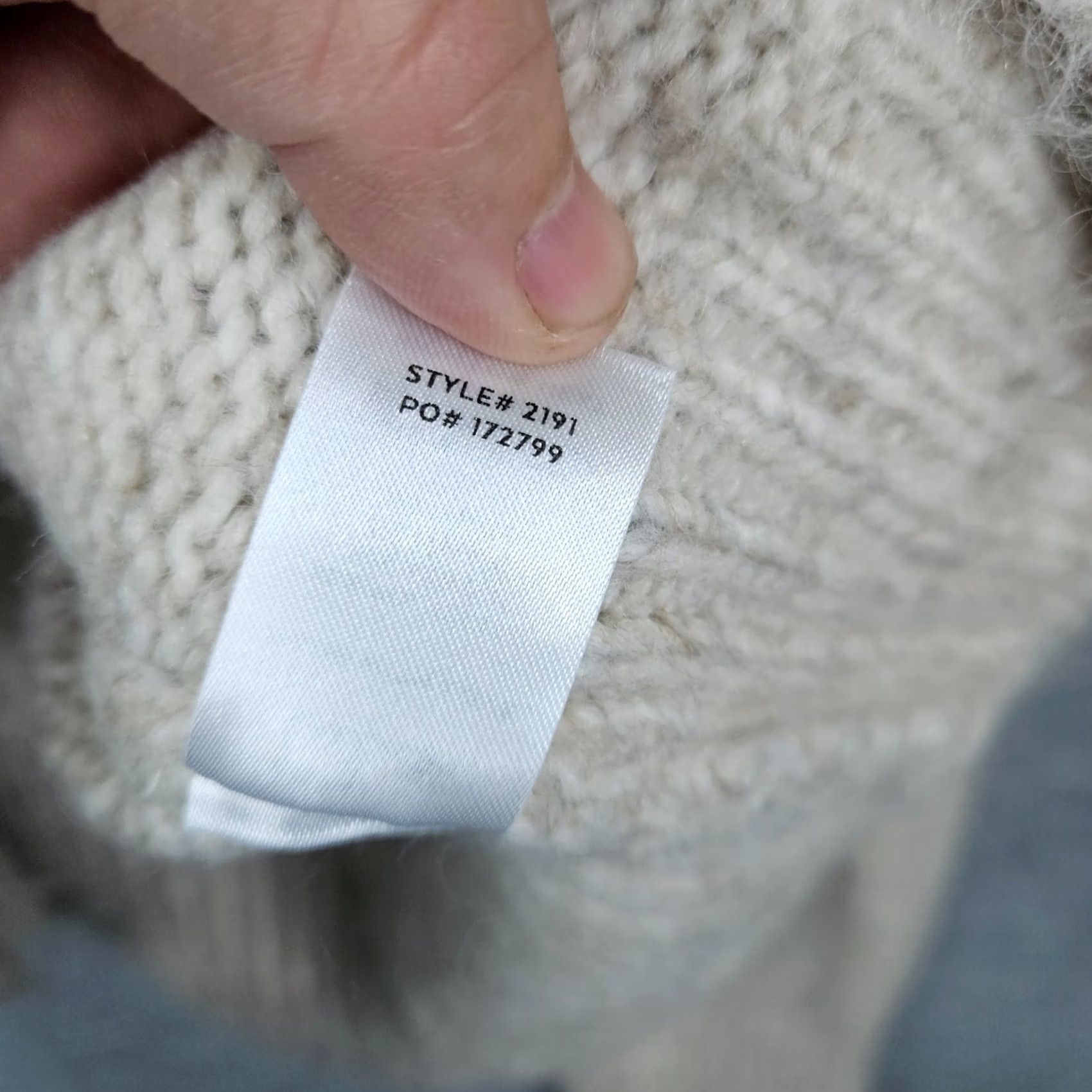 Vintage Lulu Women's Cable Knit Turtle Neck Pullover Sweater XL NEW Creamy/Gray Size XL / US 12-14 / IT 48-50 - 3 Thumbnail