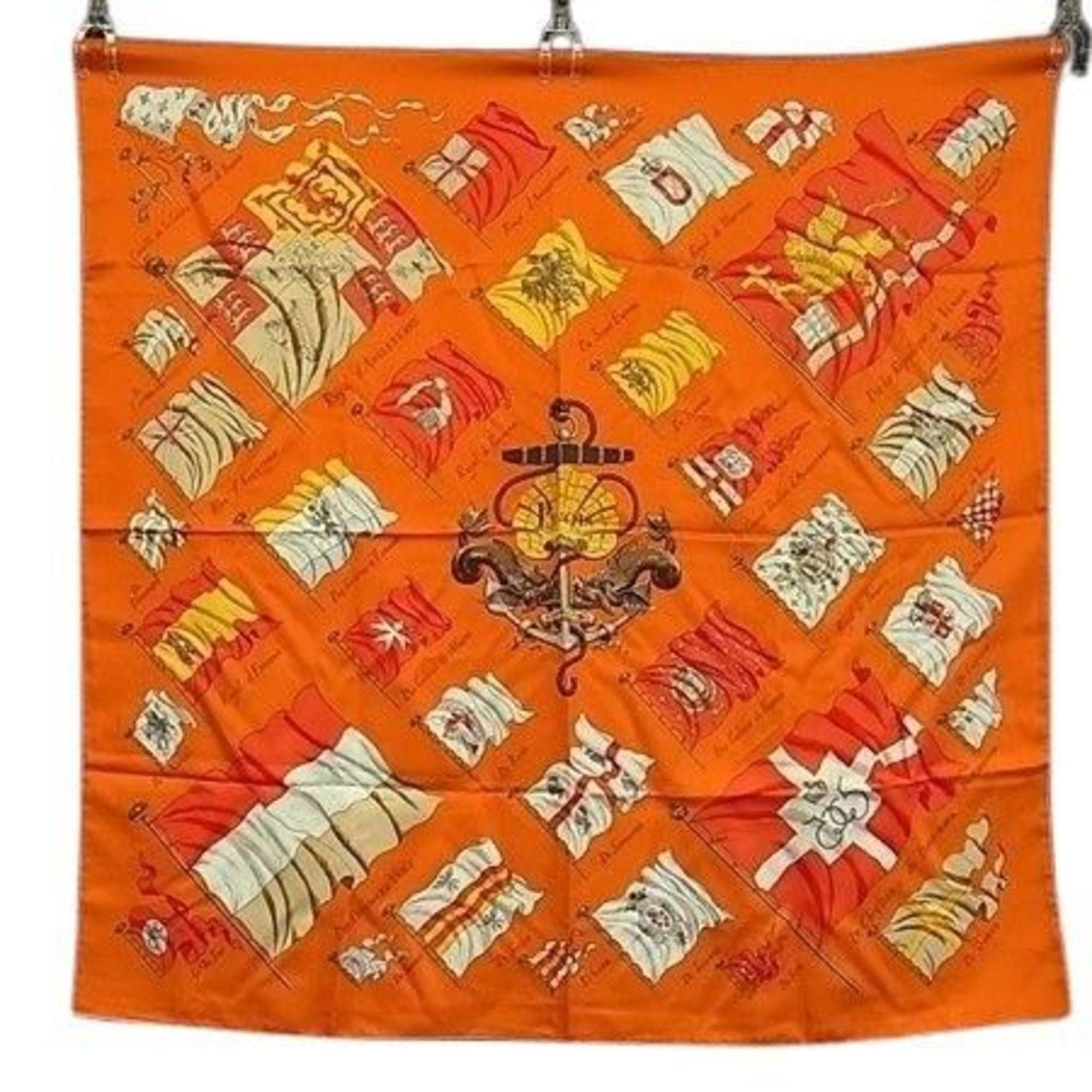 HERMES Carré 90 Scarf Multicolor Silk Women's PAVOIS Ship's Flag