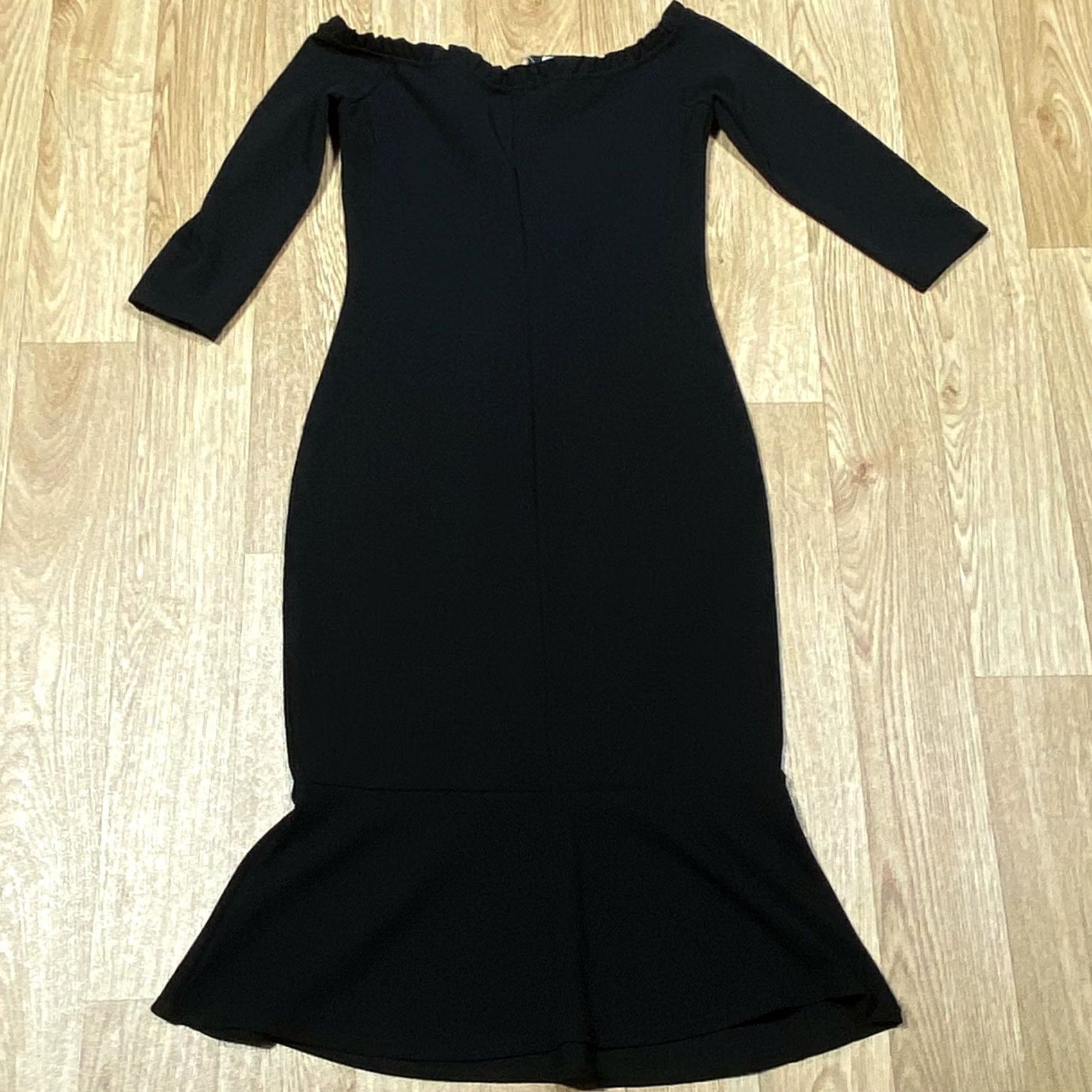 River Island VINTAGE River Island Dress UK 8 Neo Classic Off The Shoulder Black Womens (New With Defect) Size M / US 6-8 / IT 42-44 - 4 Thumbnail