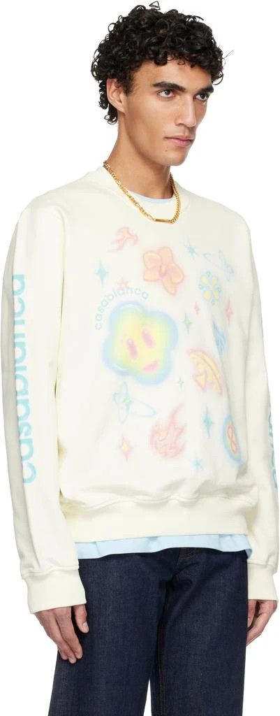 Casablanca o1h1sh10526 Airbrush Icons Sweatshirt in Off White Size US XXL / EU 58 / 5 - 4 Thumbnail