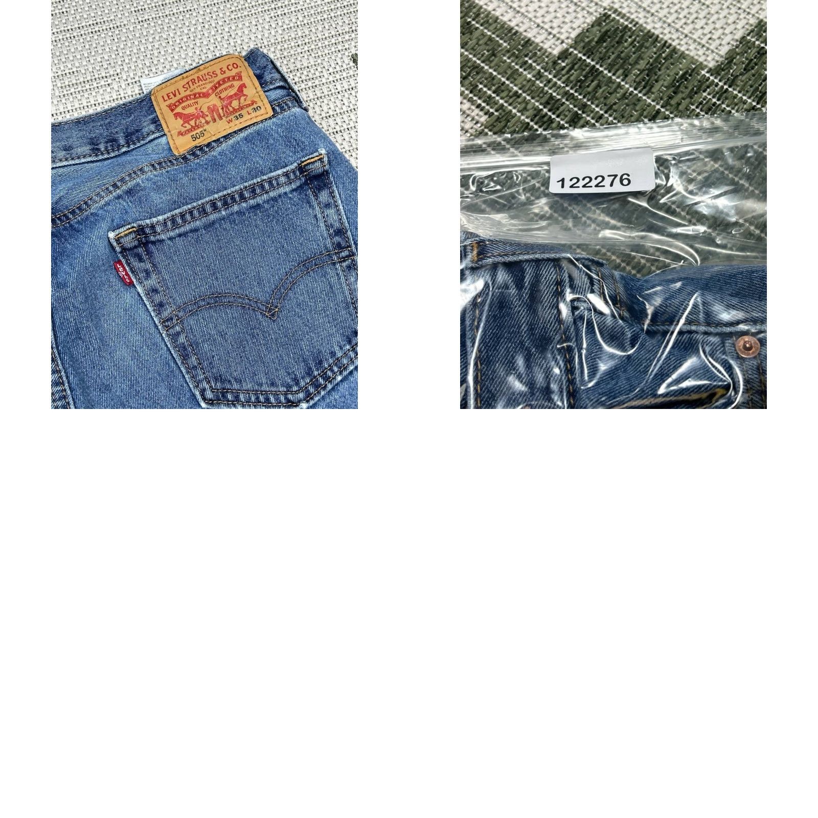 Levi's Levis 505 Jeans Men Blue Denim Cotton Regular Fit Mid Rise Straight Leg 32x29 35 Size US 35 - 9 Thumbnail