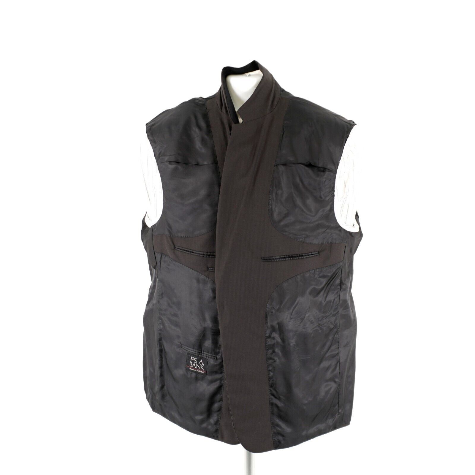 Jos. A. Bank Jos A Bank Signature Black Wool Herringbone 2 Button Suit Ja Size 48L - 11 Thumbnail
