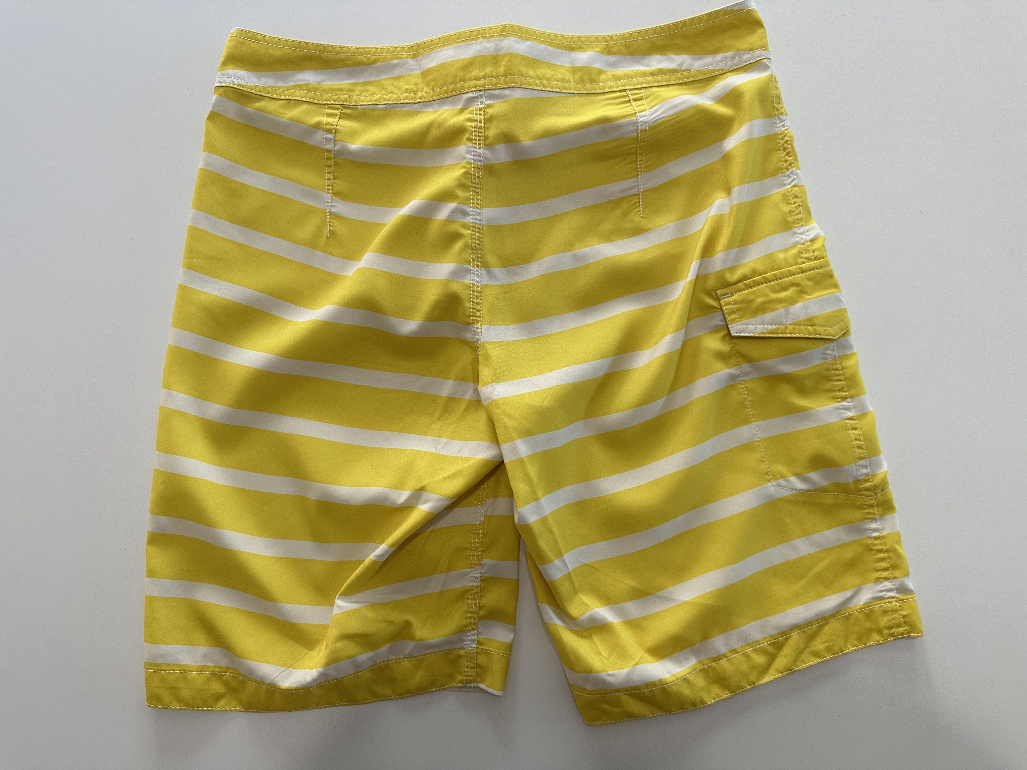Old Navy Mens Old Navy Swim Trunks/Shorts Medium Yellow/White Stripes Size US 34 / EU 50 - 3 Thumbnail