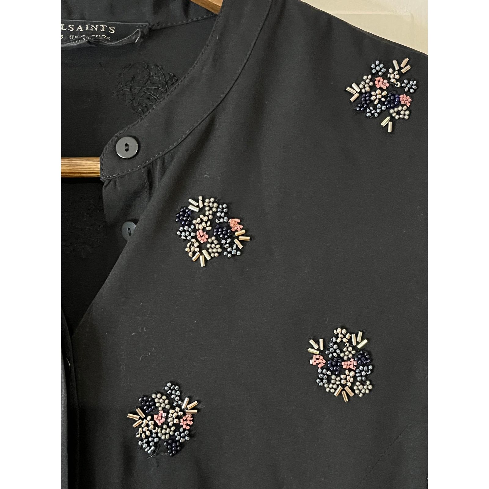Allsaints AllSaints Embellished Beaded Dress Black Cocktail Dress Sz 4 Size S / US 4 / IT 40 - 2 Thumbnail