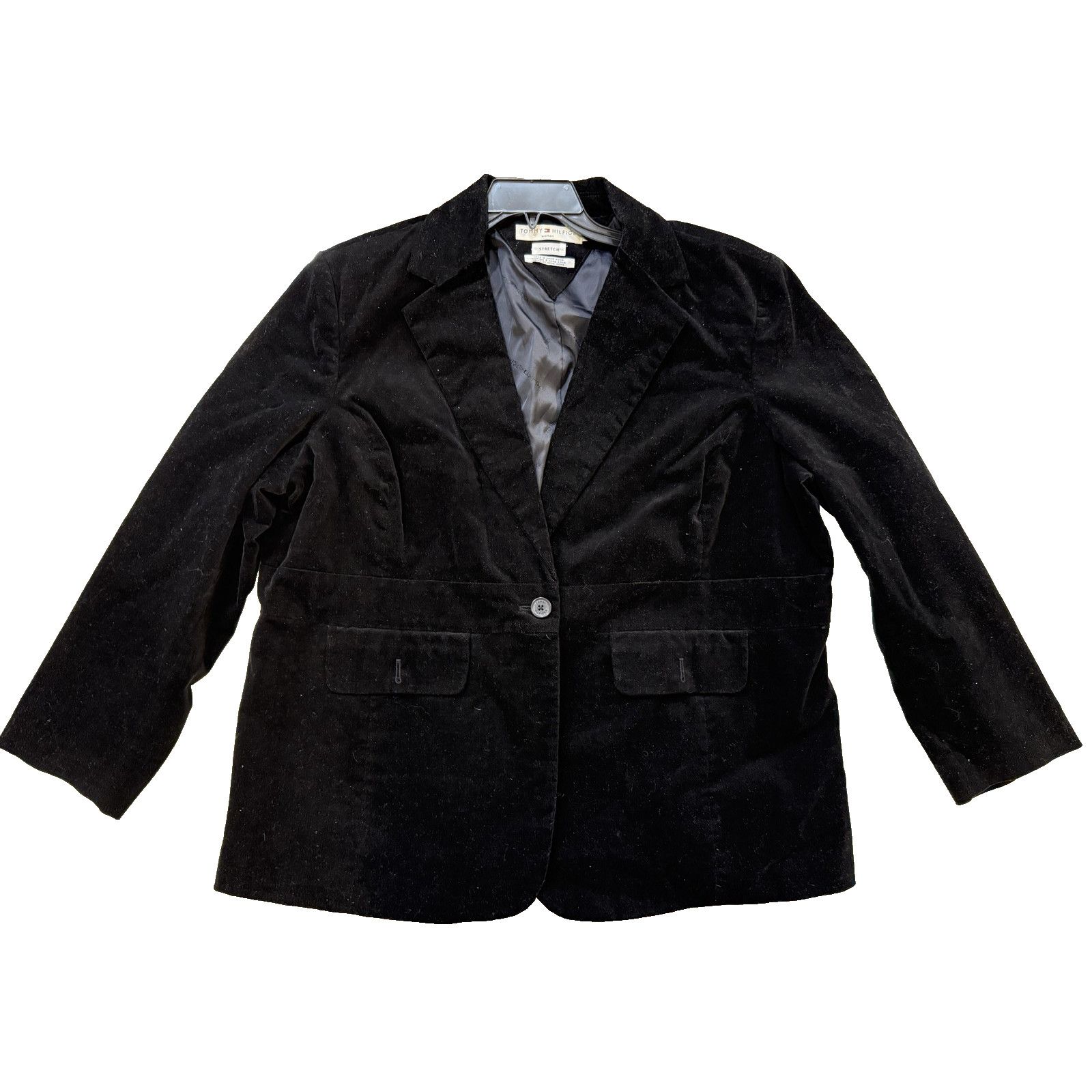 Tommy Hilfiger Tommy Hilfiger Blazer Womens XLarge Black Velvet Jacket Size XL / US 12-14 / IT 48-50 - 1 Thumbnail