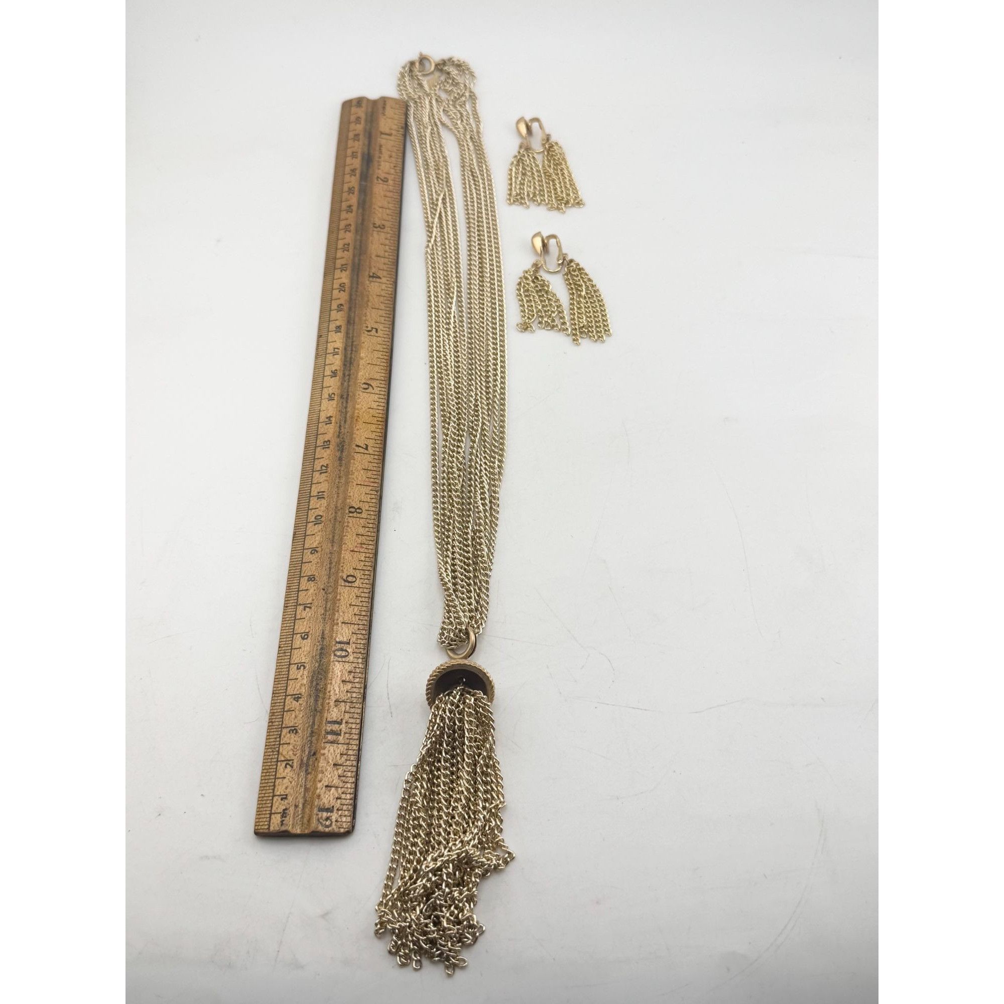 Vintage Vintage Sarah Coventry gold chain tassel necklace and earrin Size ONE SIZE - 5 Thumbnail