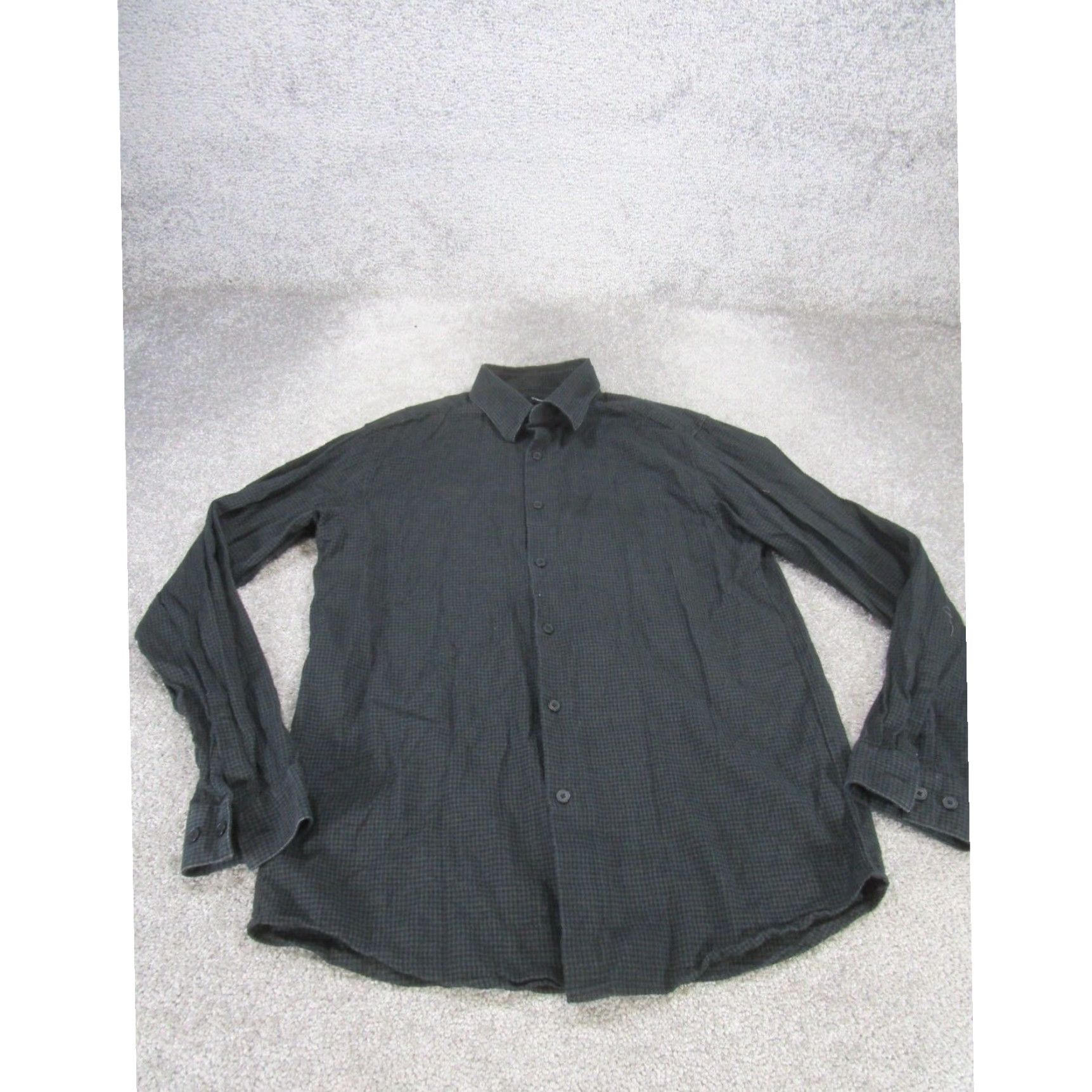 Theory Mens Theory Gray Cotton Shirt Medium XL Extra Large Long Sleeve Button Up Size US M / EU 48-50 / 2 - 1 Thumbnail