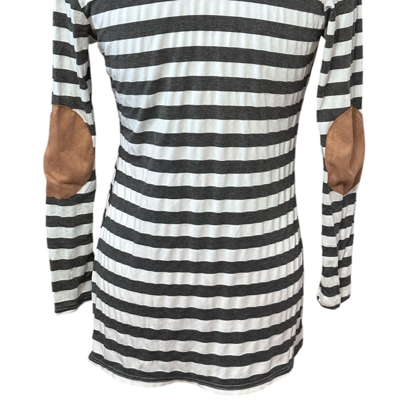 Other Myobe Cardigan Sweater Elbow Patches Striped Gray White S Size S / US 4 / IT 40 - 6 Thumbnail