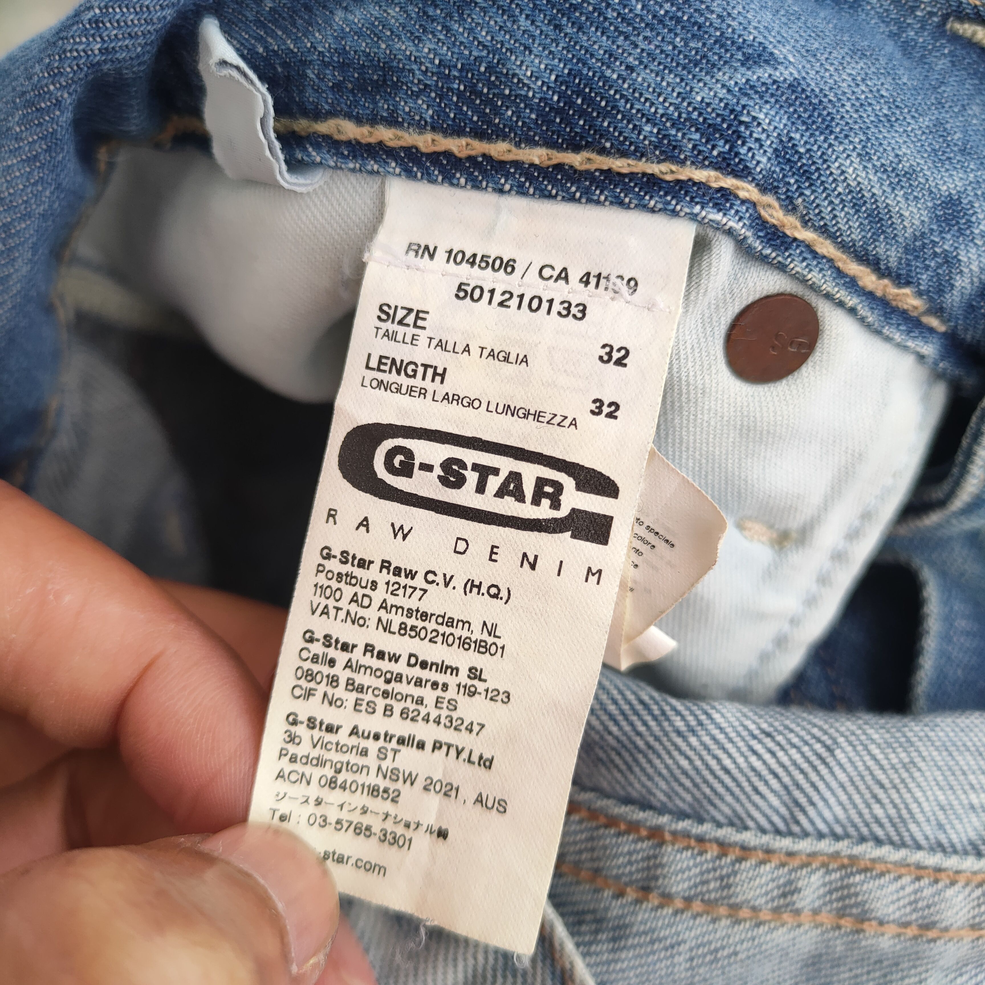 G-Star VINTAGE G RAW RIPPED FADED DENIM JEAN PANTS Size US 33 - 15 Thumbnail