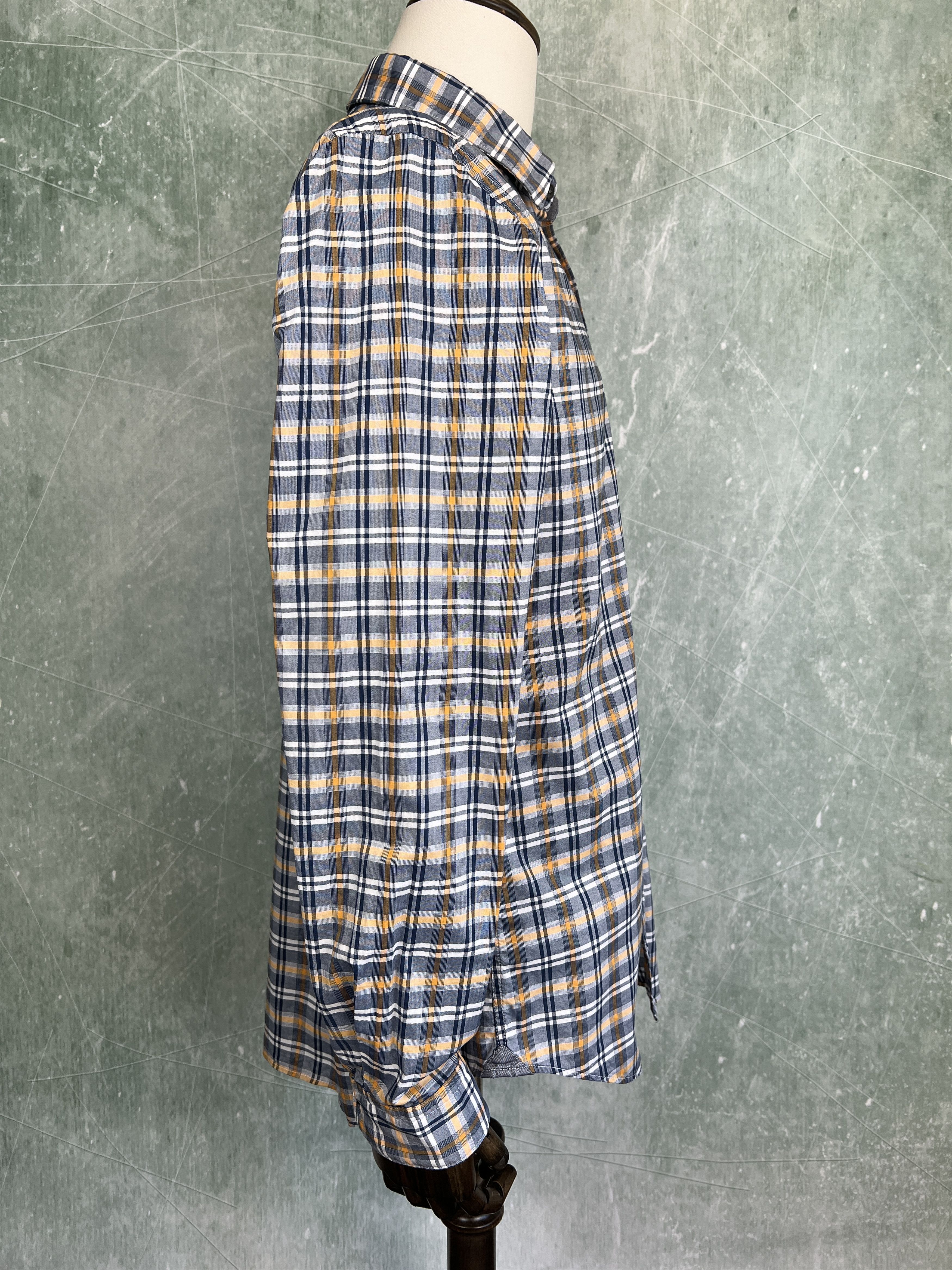 Hugo Boss Hugo Boss Regular Fit Checked Shirt – Blue/Orange – Size L Size US L / EU 52-54 / 3 - 5 Thumbnail