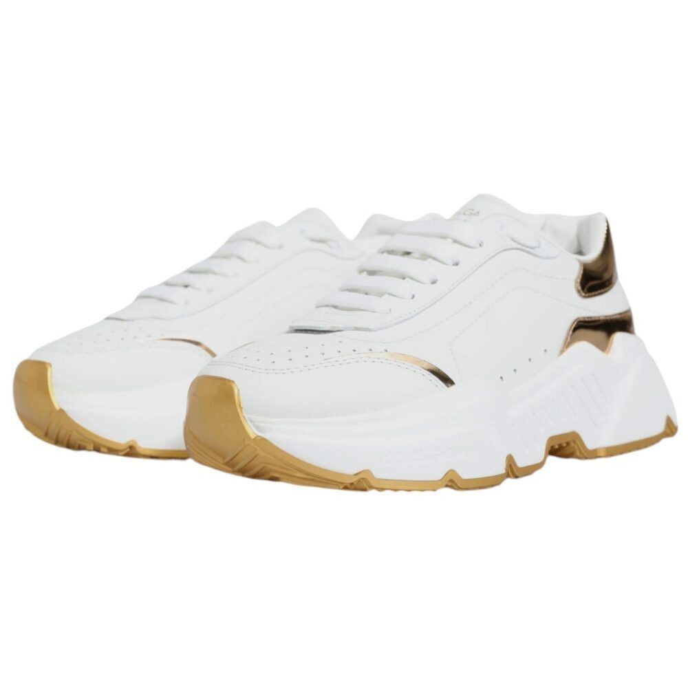 Dolce & Gabbana Dolce & Gabbana White Gold Daymaster Low Top Sneakers Shoes Size US 11 / IT 41 - 4 Thumbnail