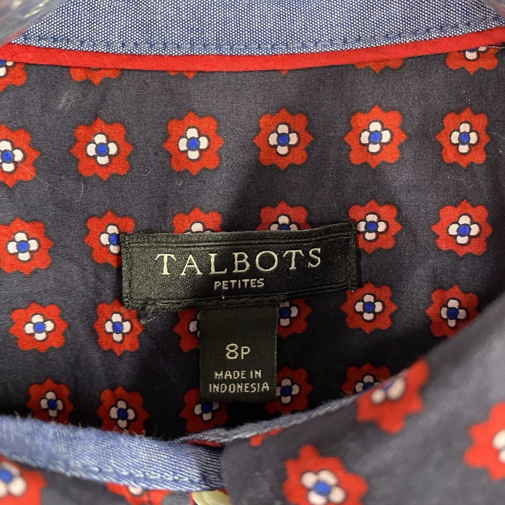 Talbots Talbots Button-Up Shirt - Floral Lightweight 100% Cotton - Multicolor - Petite 8P - Women’s Casual Top Size M / US 6-8 / IT 42-44 - 3 Thumbnail